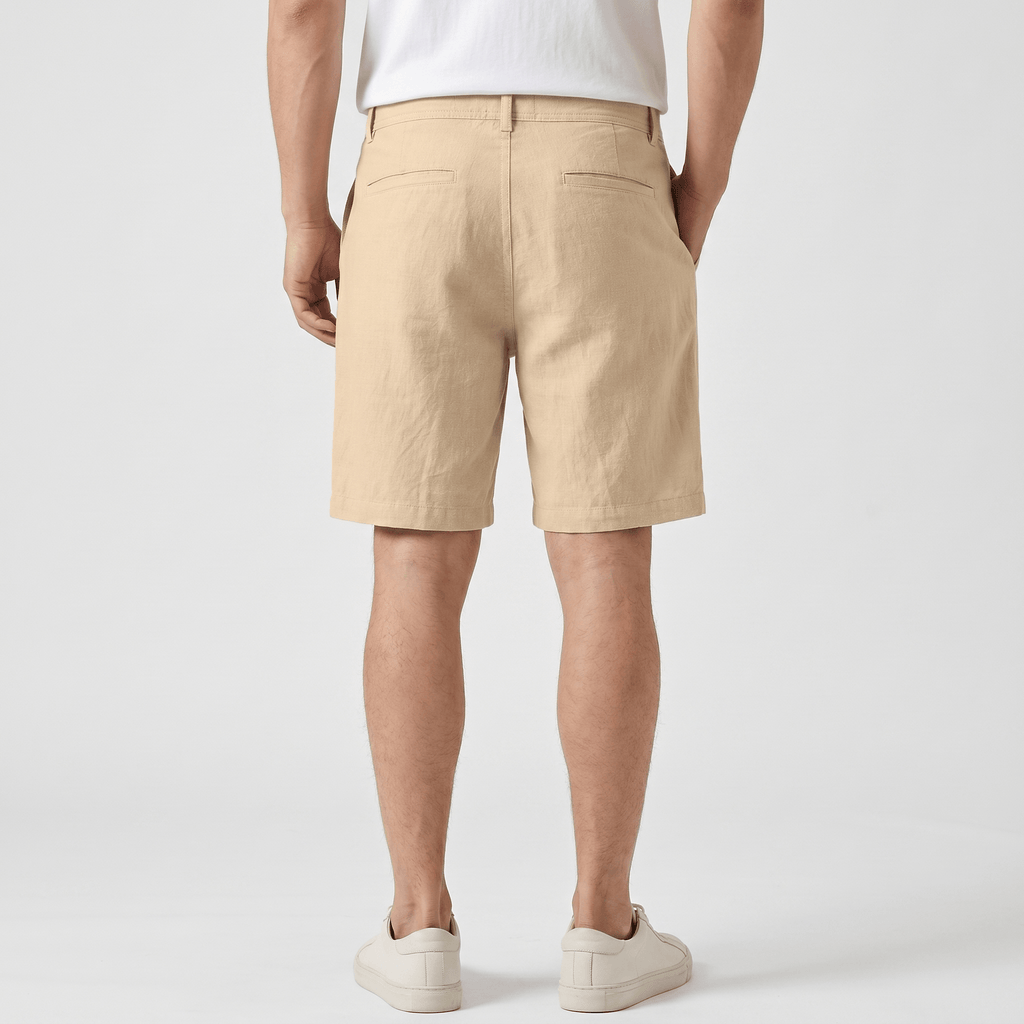 Gabriel Linen Chino Shorts – Flat Front Breathable Relaxed Summer Bottoms