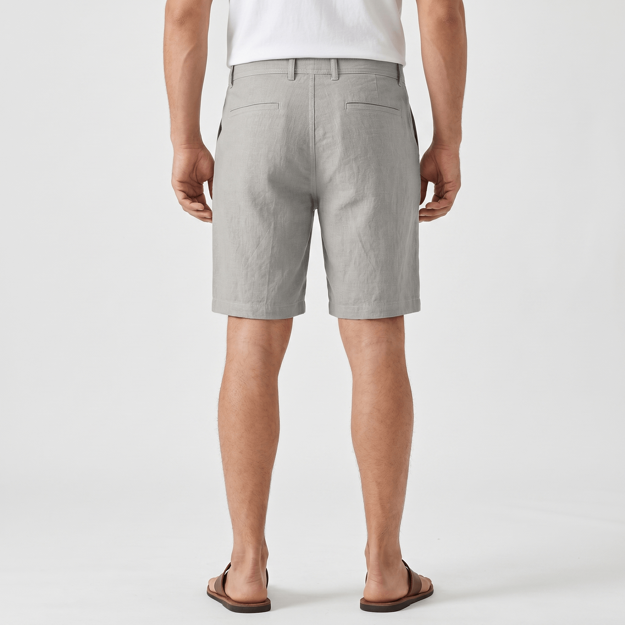 Gabriel Linen Chino Shorts – Flat Front Breathable Relaxed Summer Bottoms