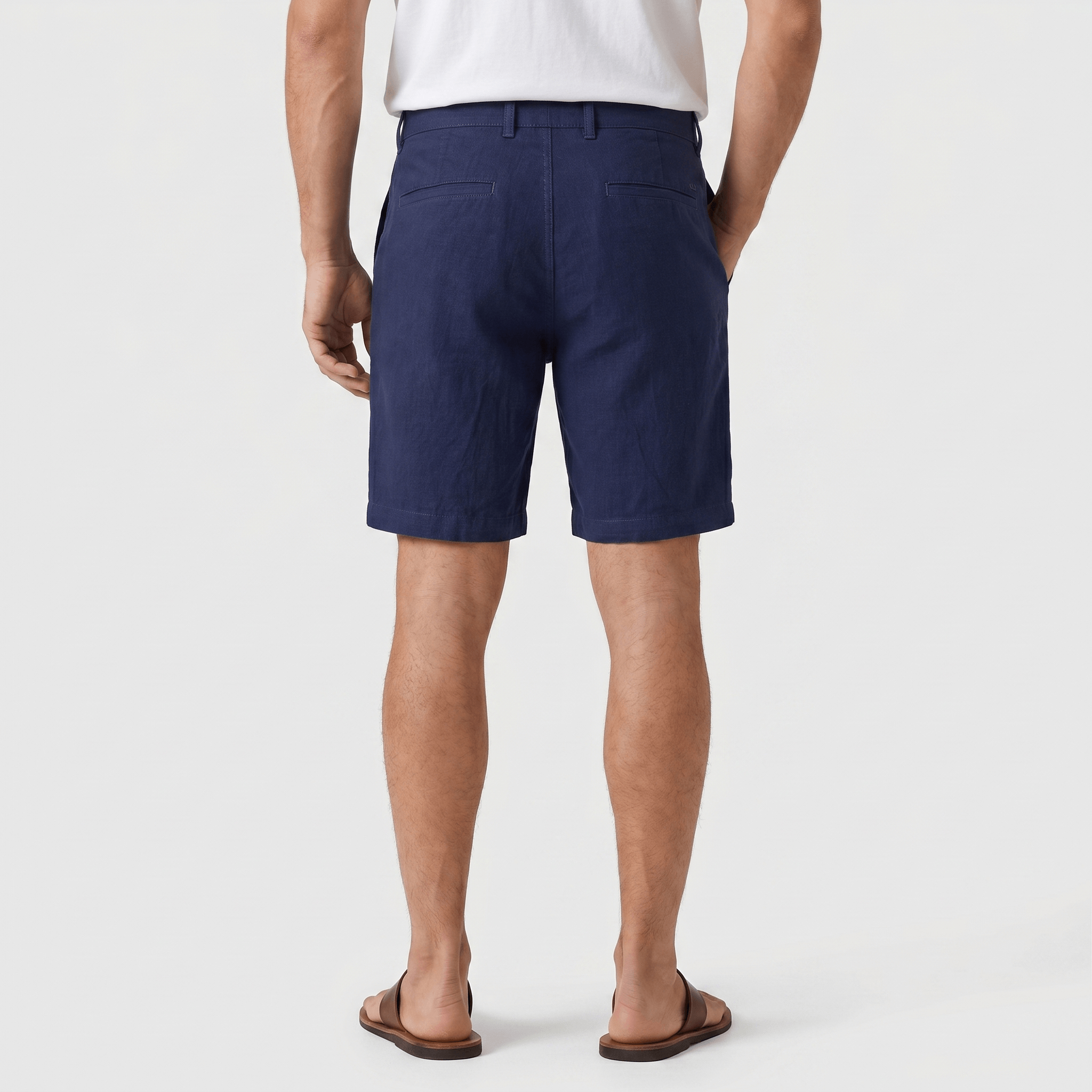 Gabriel Linen Chino Shorts – Flat Front Breathable Relaxed Summer Bottoms