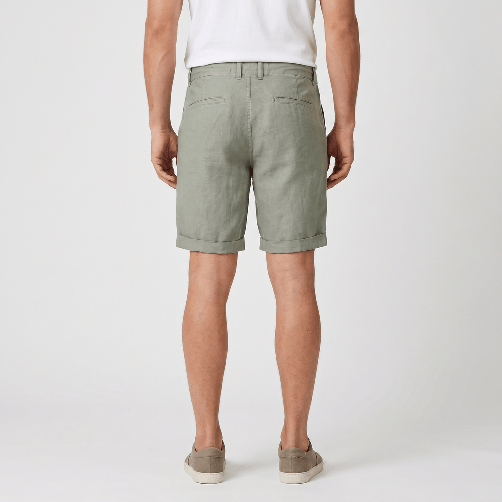 Damian Beach Linen Shorts – Cuffed Drawstring Relaxed Summer Bottoms