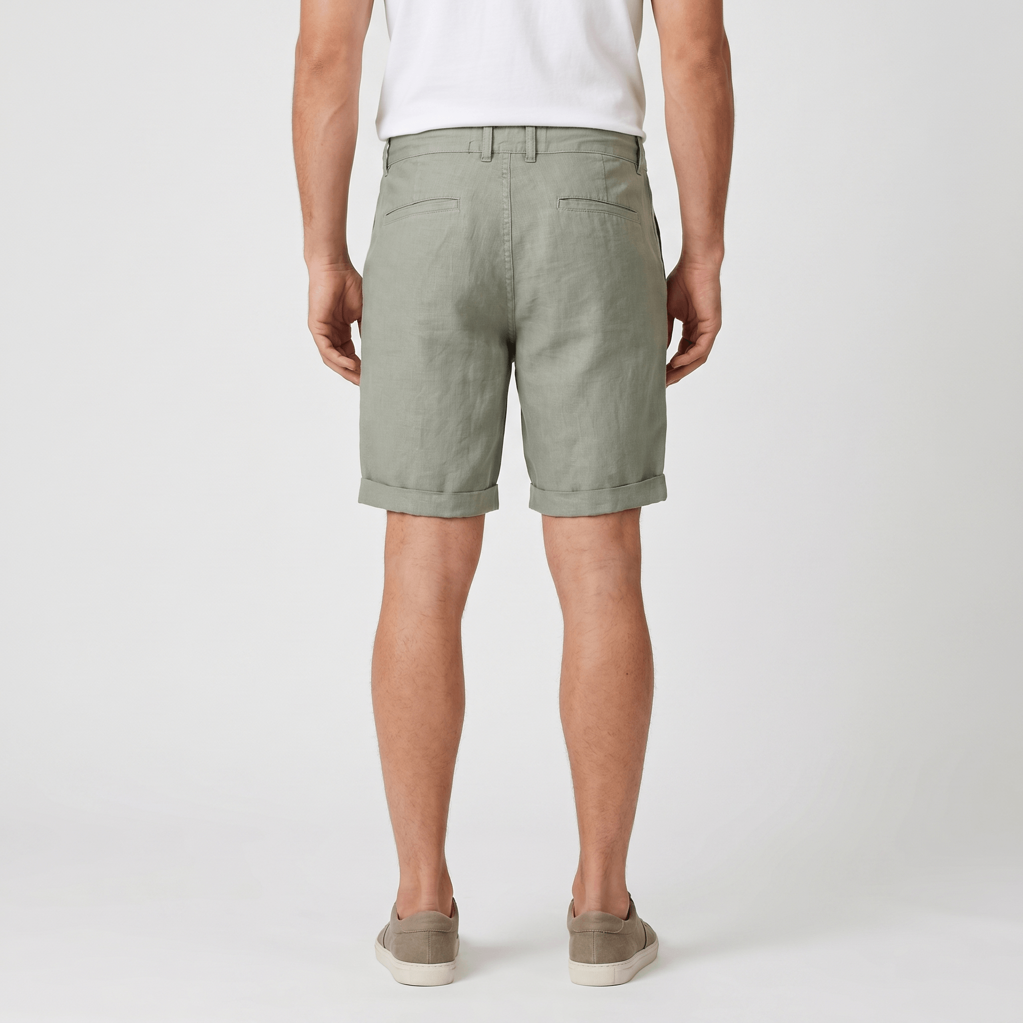 Damian Beach Linen Shorts – Cuffed Drawstring Relaxed Summer Bottoms