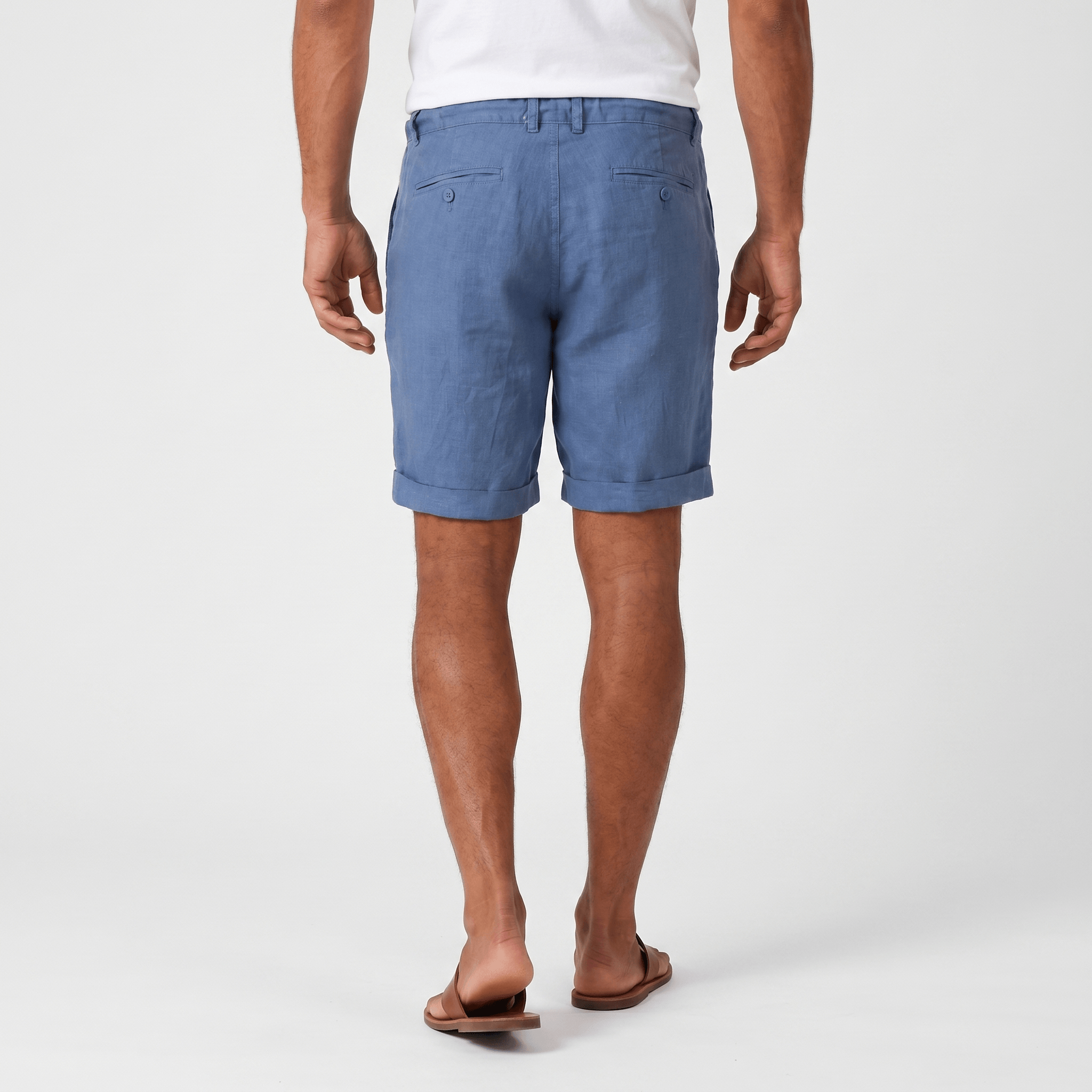 Damian Beach Linen Shorts – Cuffed Drawstring Relaxed Summer Bottoms