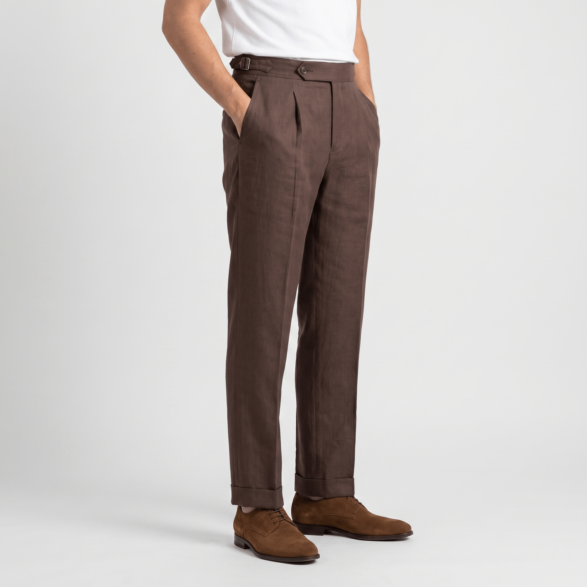 Felix Gurkha Linen Pants – High Waist Straight Leg Tailored Bottoms