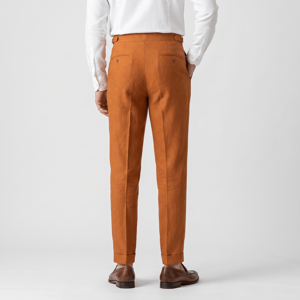 Felix Gurkha Linen Pants – High Waist Straight Leg Tailored Bottoms