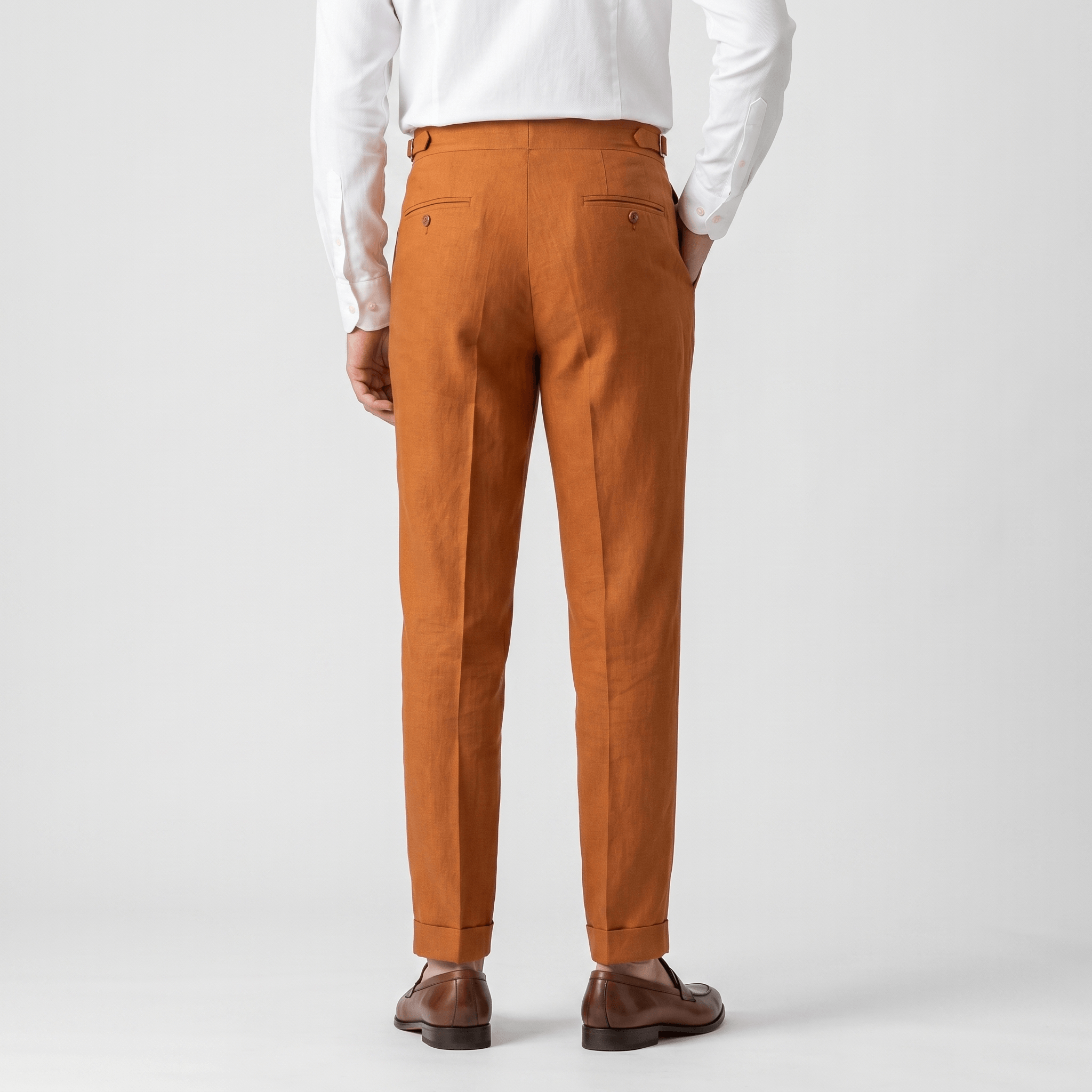 Felix Gurkha Linen Pants – High Waist Straight Leg Tailored Bottoms