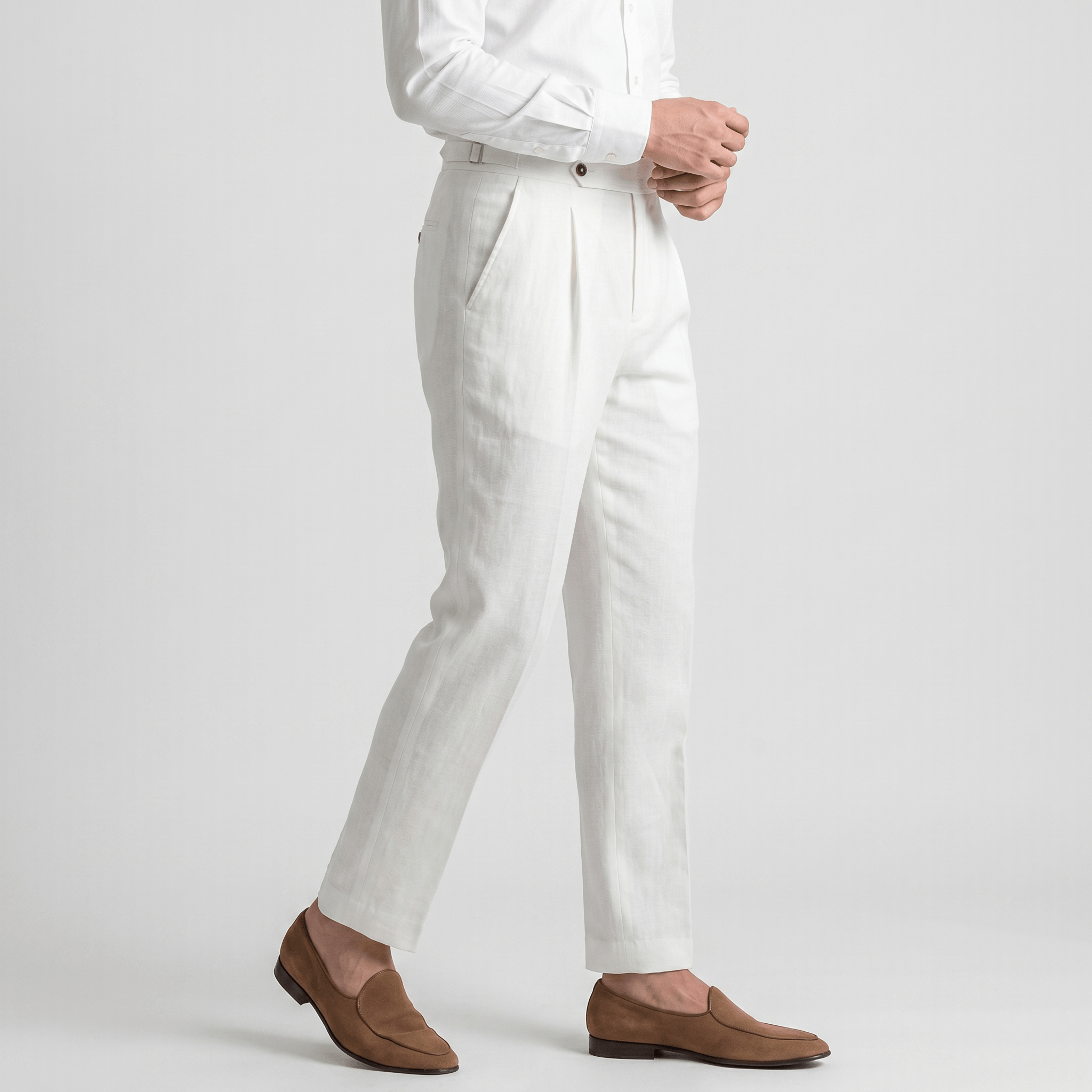 Felix Gurkha Linen Pants – High Waist Straight Leg Tailored Bottoms