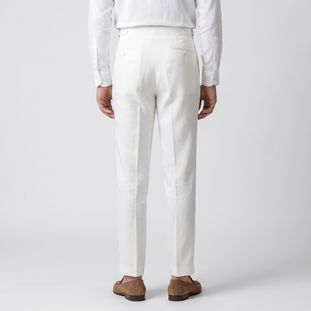 Felix Gurkha Linen Pants – High Waist Straight Leg Tailored Bottoms