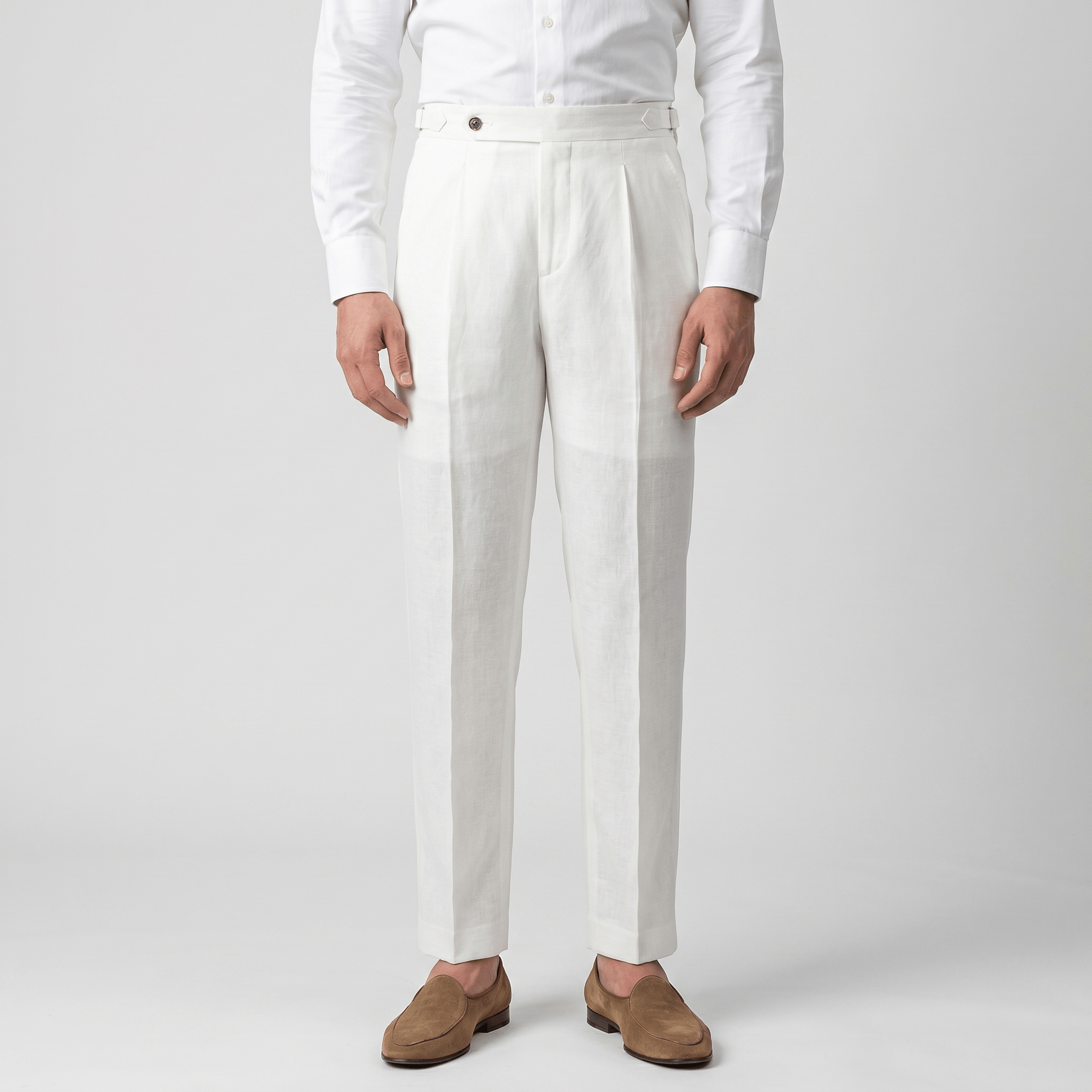 Felix Gurkha Linen Pants – High Waist Straight Leg Tailored Bottoms