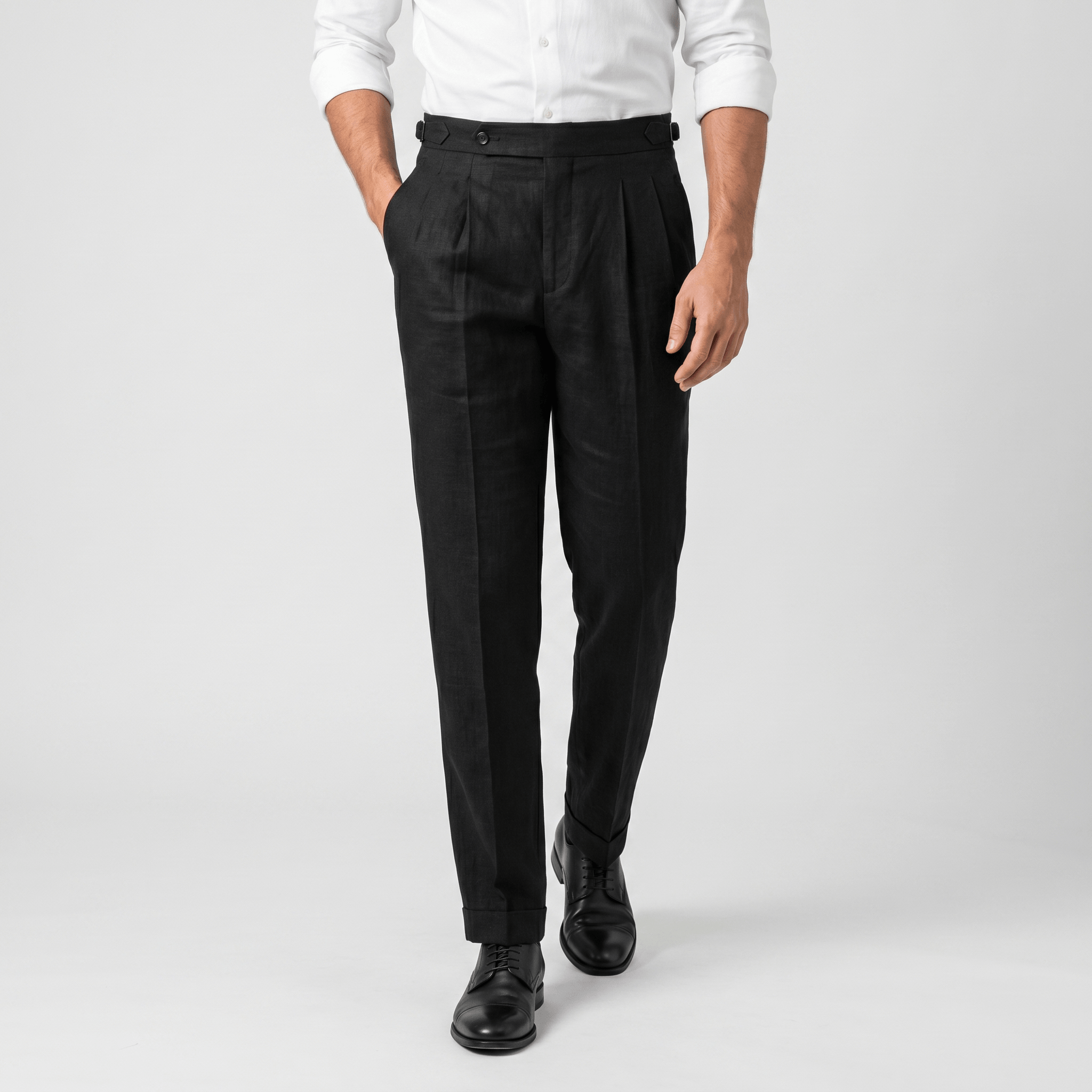 Felix Gurkha Linen Pants – High Waist Straight Leg Tailored Bottoms