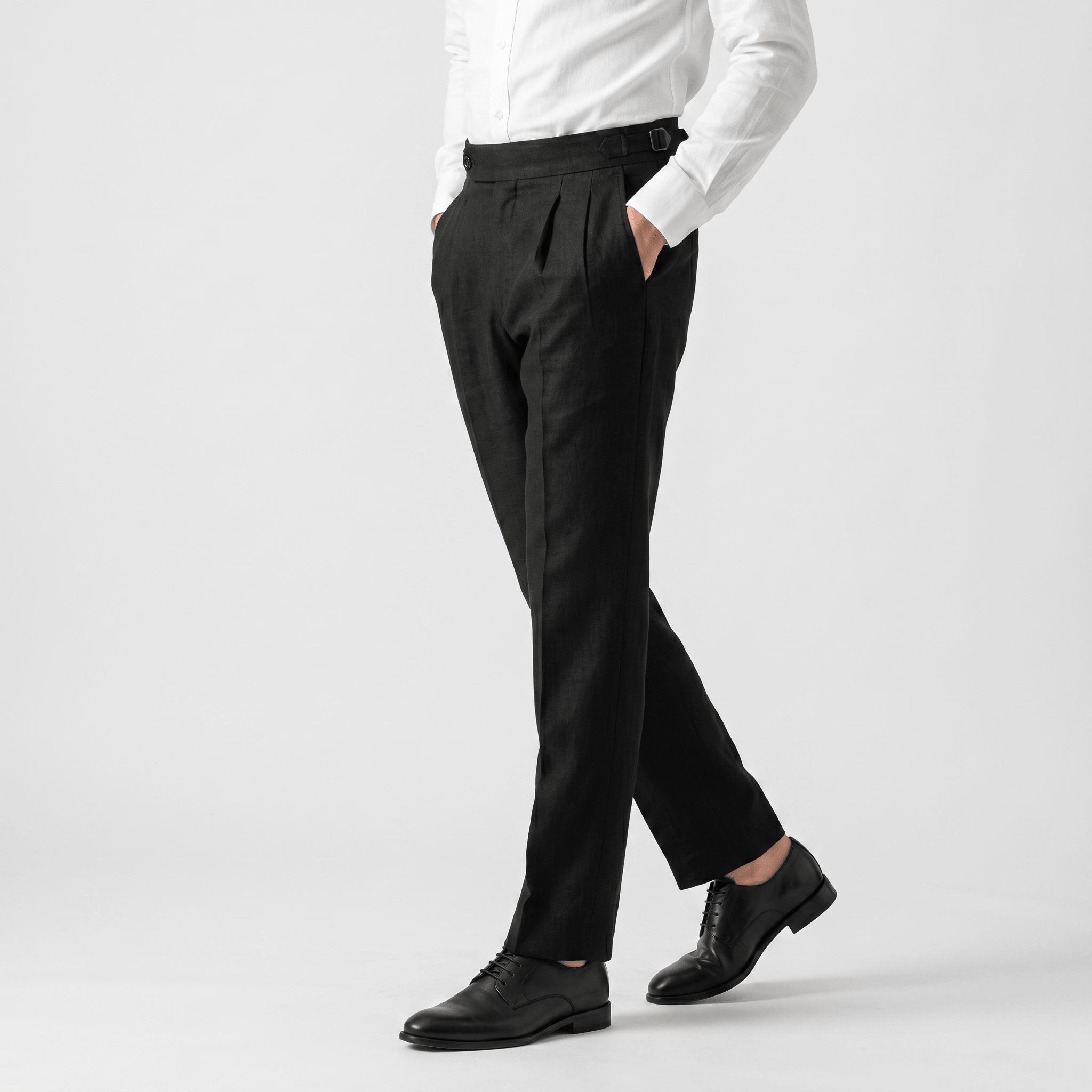 Felix Gurkha Linen Pants – High Waist Straight Leg Tailored Bottoms