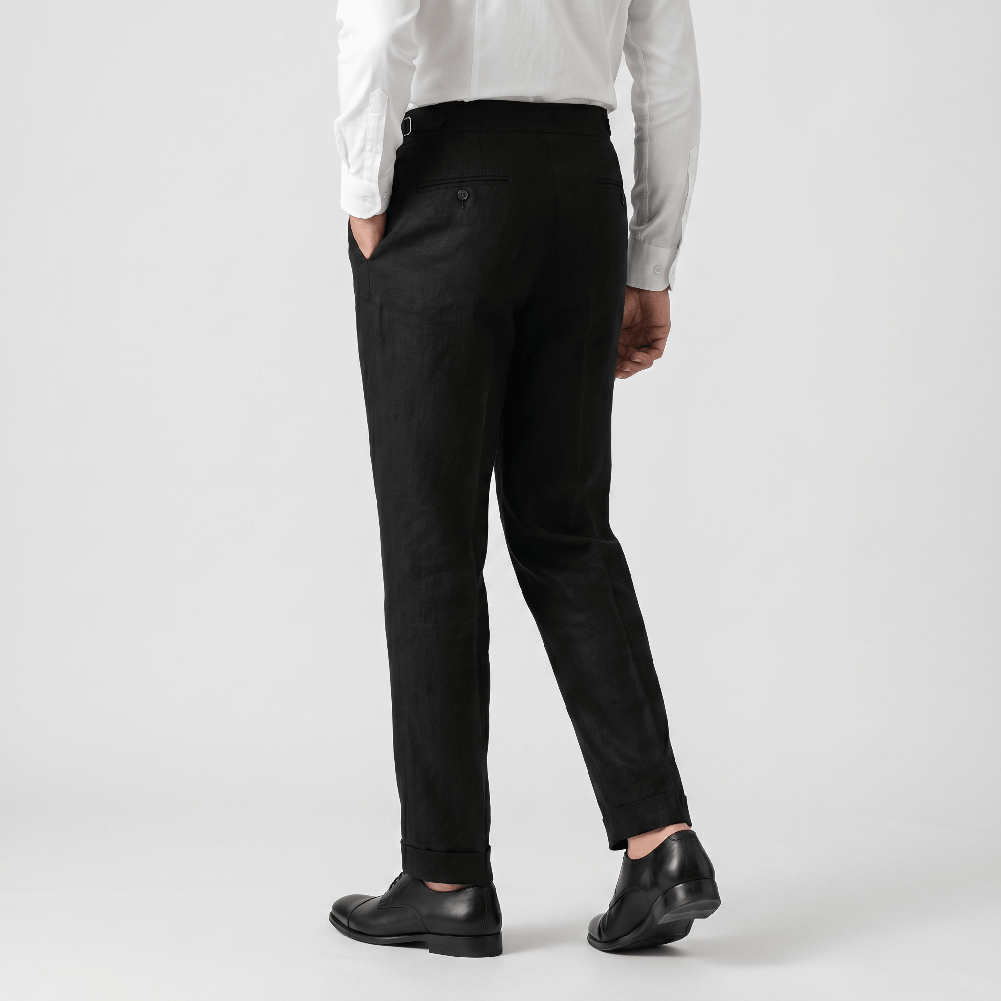 Felix Gurkha Linen Pants – High Waist Straight Leg Tailored Bottoms