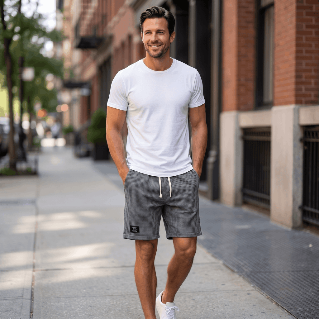 Tobias Waffle Summer Shorts – Drawstring Breathable Relaxed Casual Bottoms