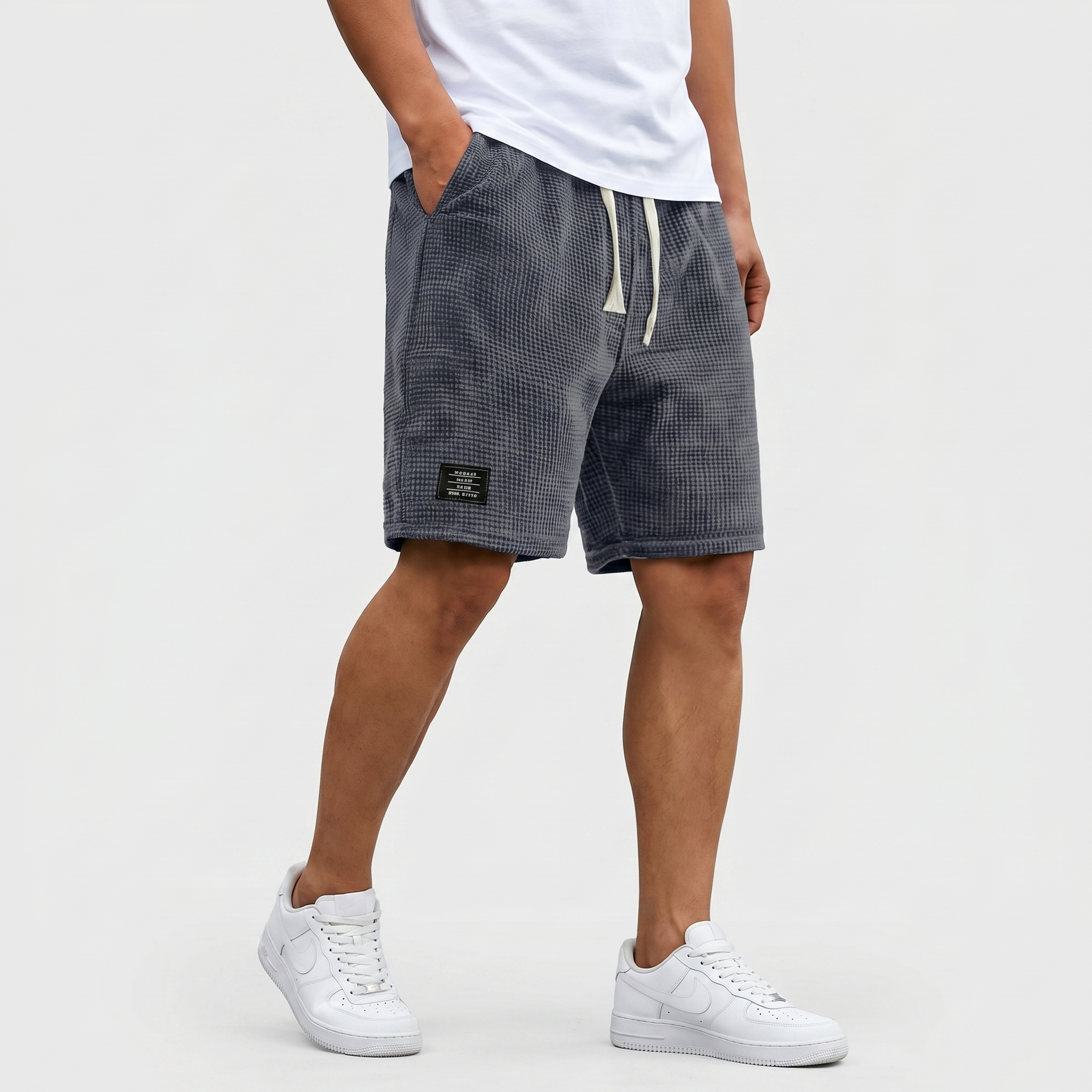 Tobias Waffle Summer Shorts – Drawstring Breathable Relaxed Casual Bottoms
