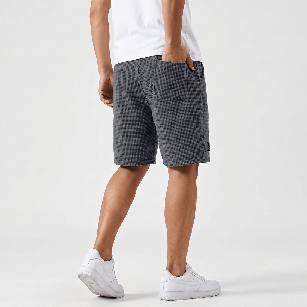 Tobias Waffle Summer Shorts – Drawstring Breathable Relaxed Casual Bottoms