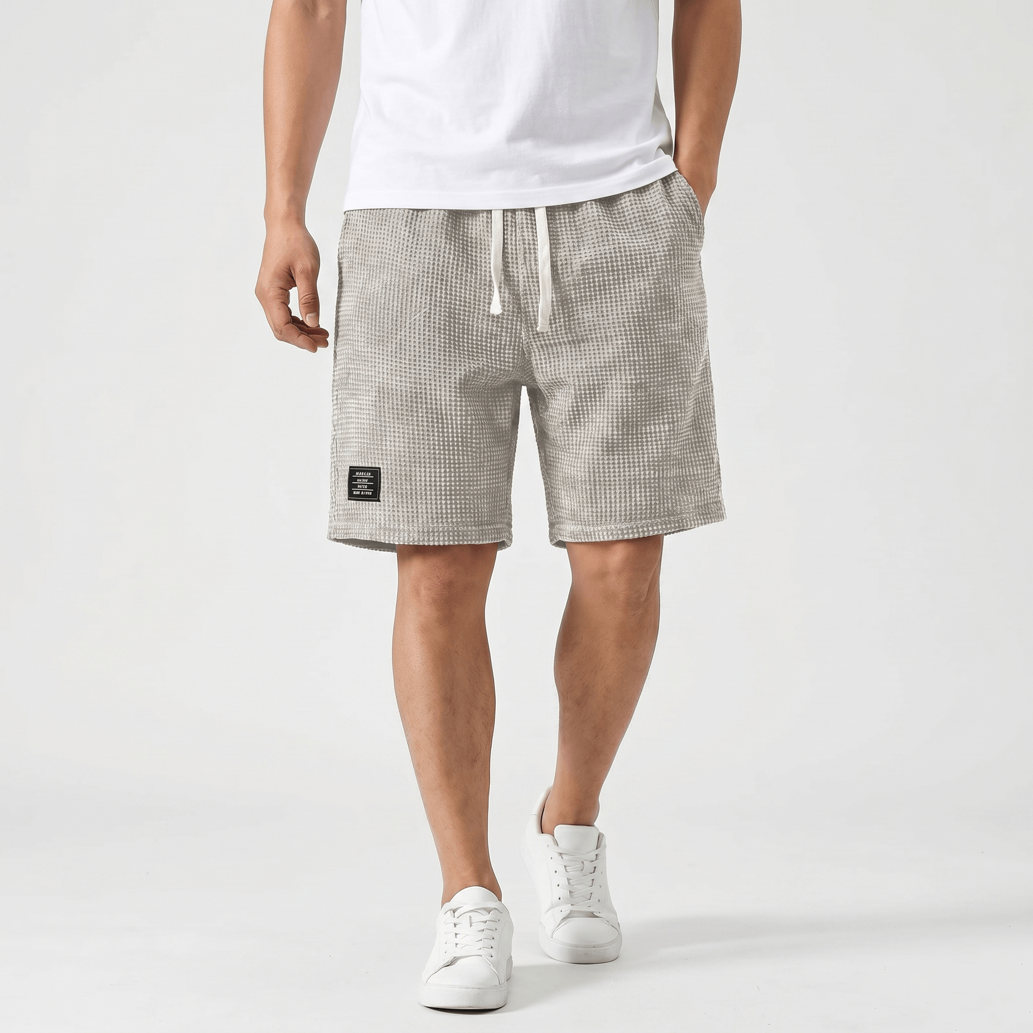 Tobias Waffle Summer Shorts – Drawstring Breathable Relaxed Casual Bottoms