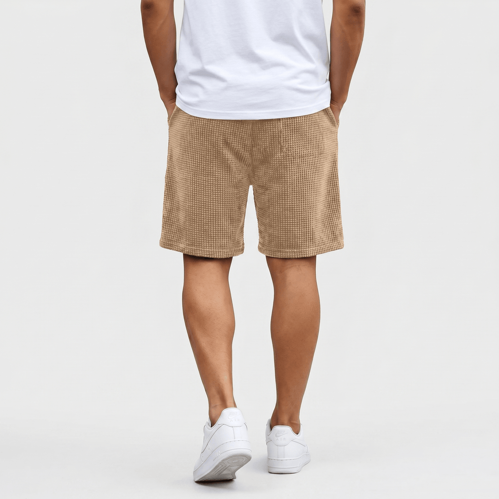 Tobias Waffle Summer Shorts – Drawstring Breathable Relaxed Casual Bottoms
