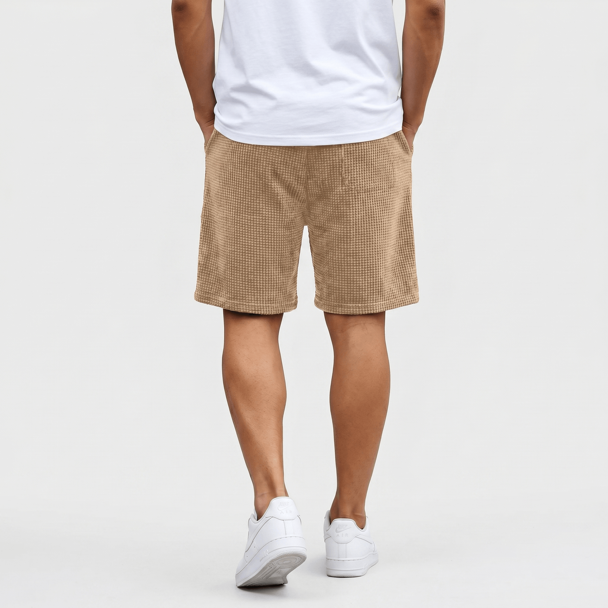 Tobias Waffle Summer Shorts – Drawstring Breathable Relaxed Casual Bottoms