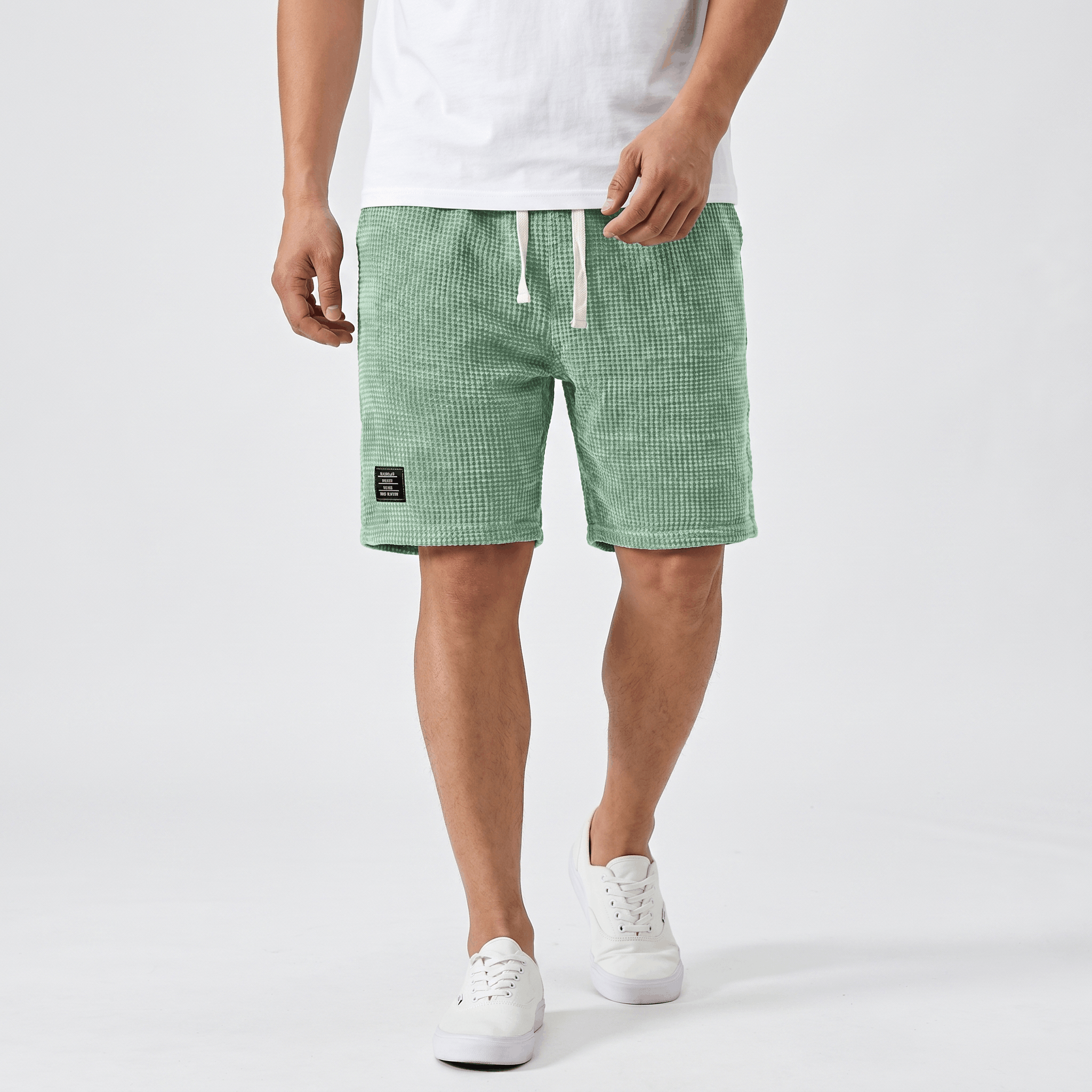 Tobias Waffle Summer Shorts – Drawstring Breathable Relaxed Casual Bottoms