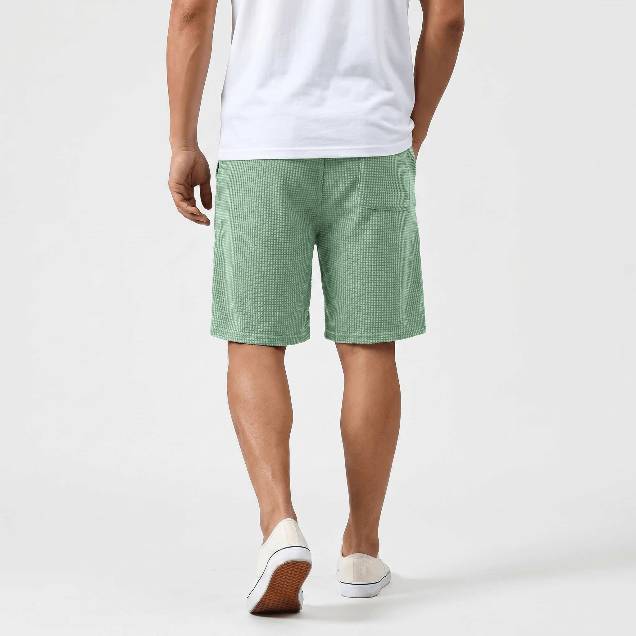 Tobias Waffle Summer Shorts – Drawstring Breathable Relaxed Casual Bottoms