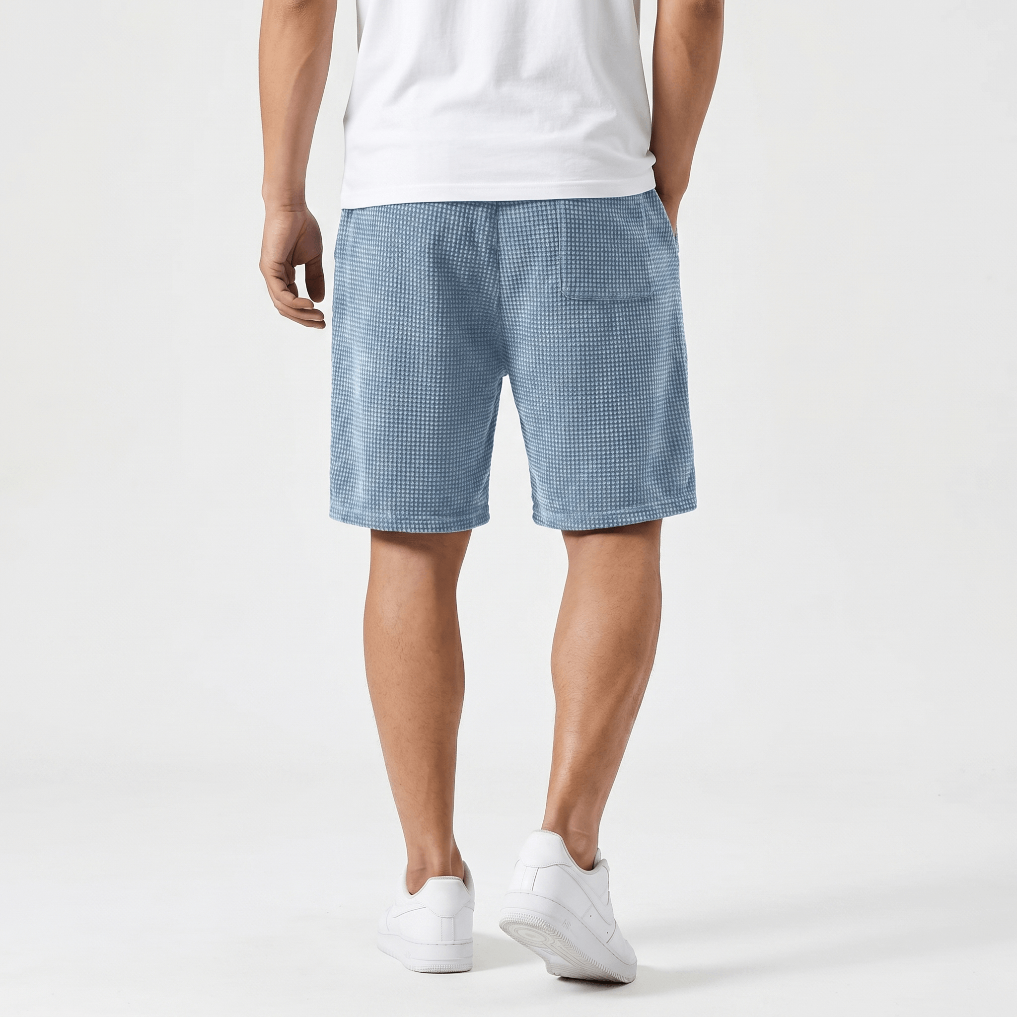 Tobias Waffle Summer Shorts – Drawstring Breathable Relaxed Casual Bottoms