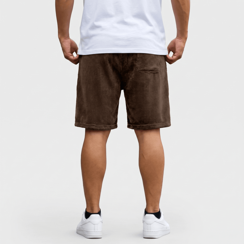 Tobias Waffle Summer Shorts – Drawstring Breathable Relaxed Casual Bottoms