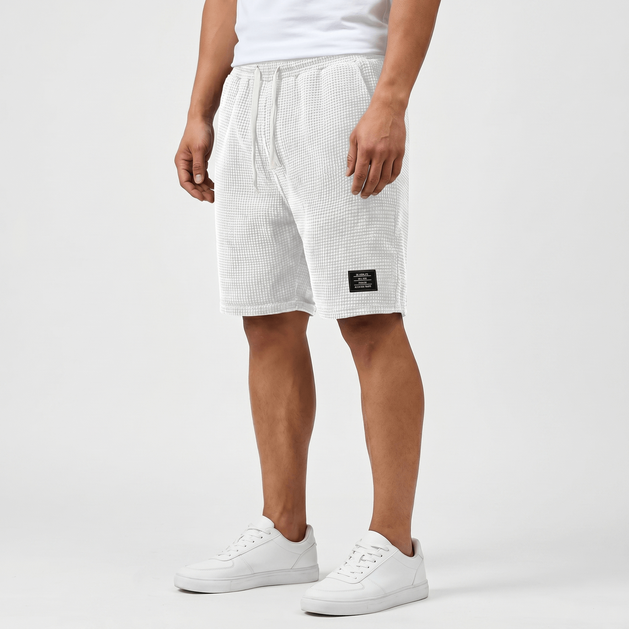 Tobias Waffle Summer Shorts – Drawstring Breathable Relaxed Casual Bottoms