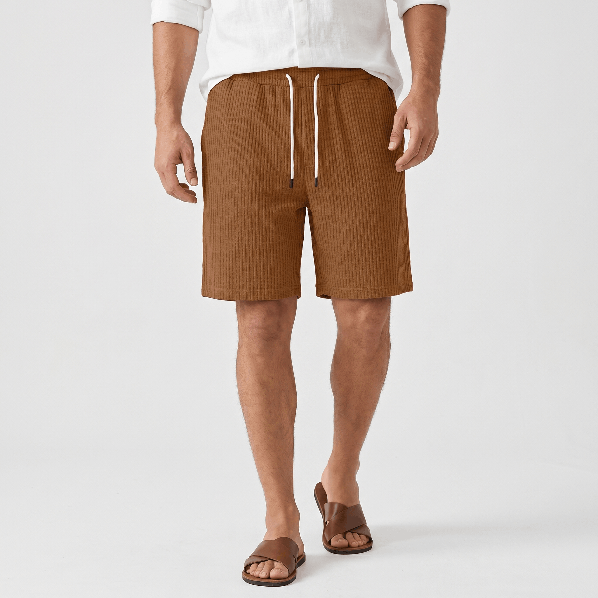 William Linen Blend Shorts – Drawstring Breathable Relaxed Beach Bottoms