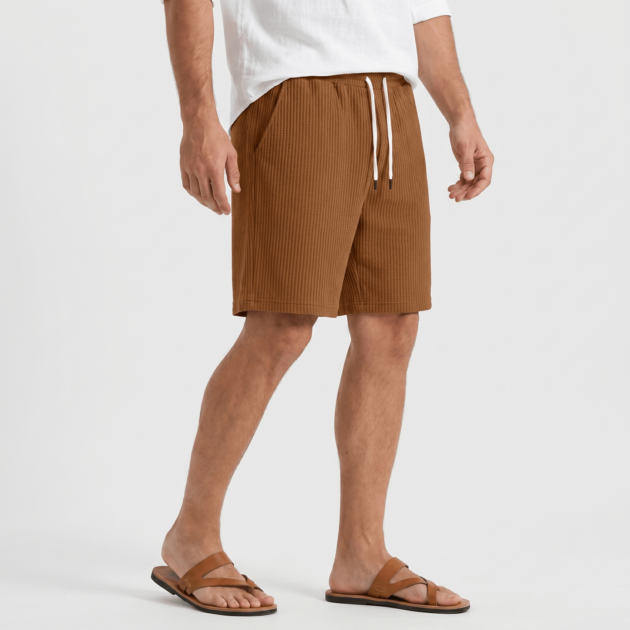 William Linen Blend Shorts – Drawstring Breathable Relaxed Beach Bottoms