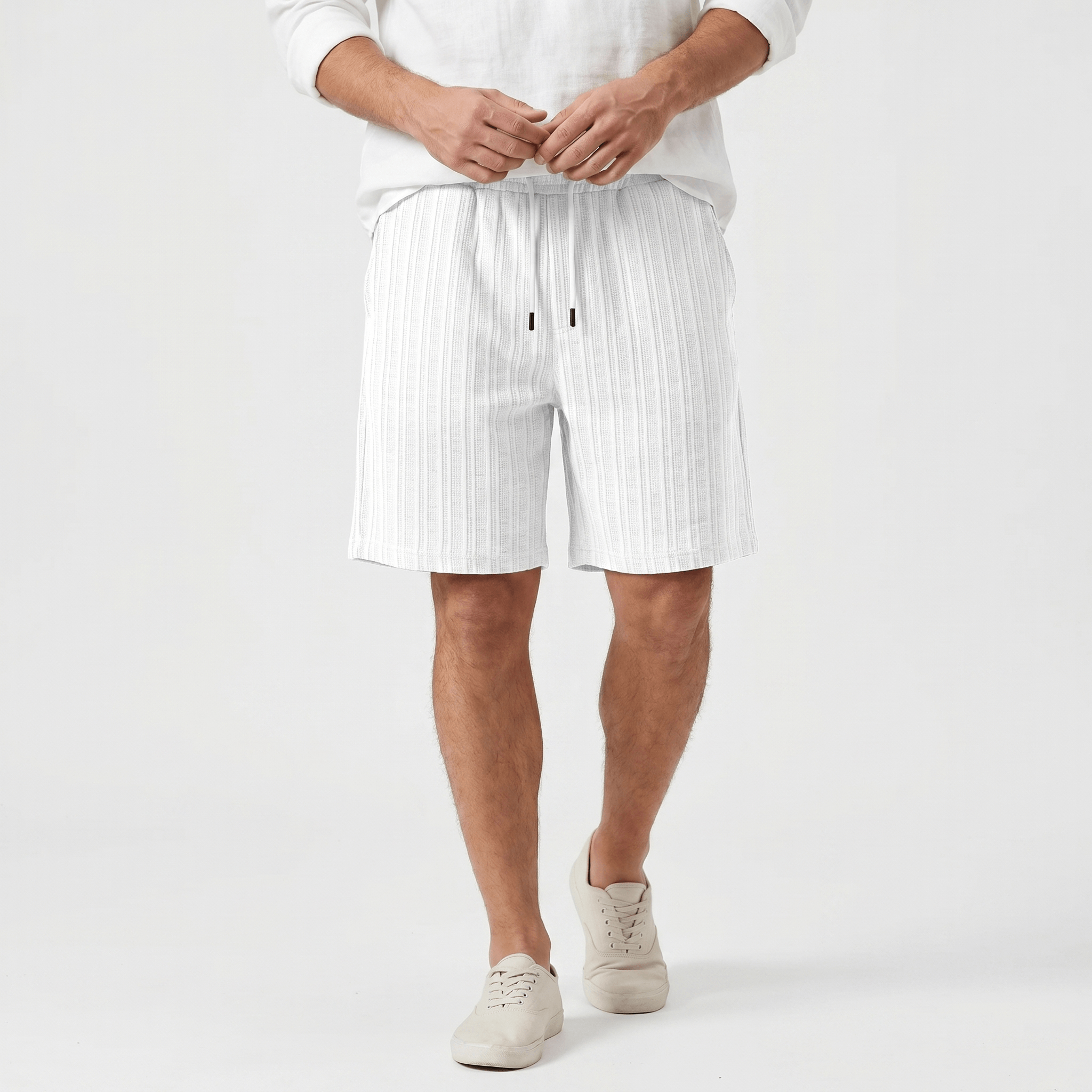William Linen Blend Shorts – Drawstring Breathable Relaxed Beach Bottoms