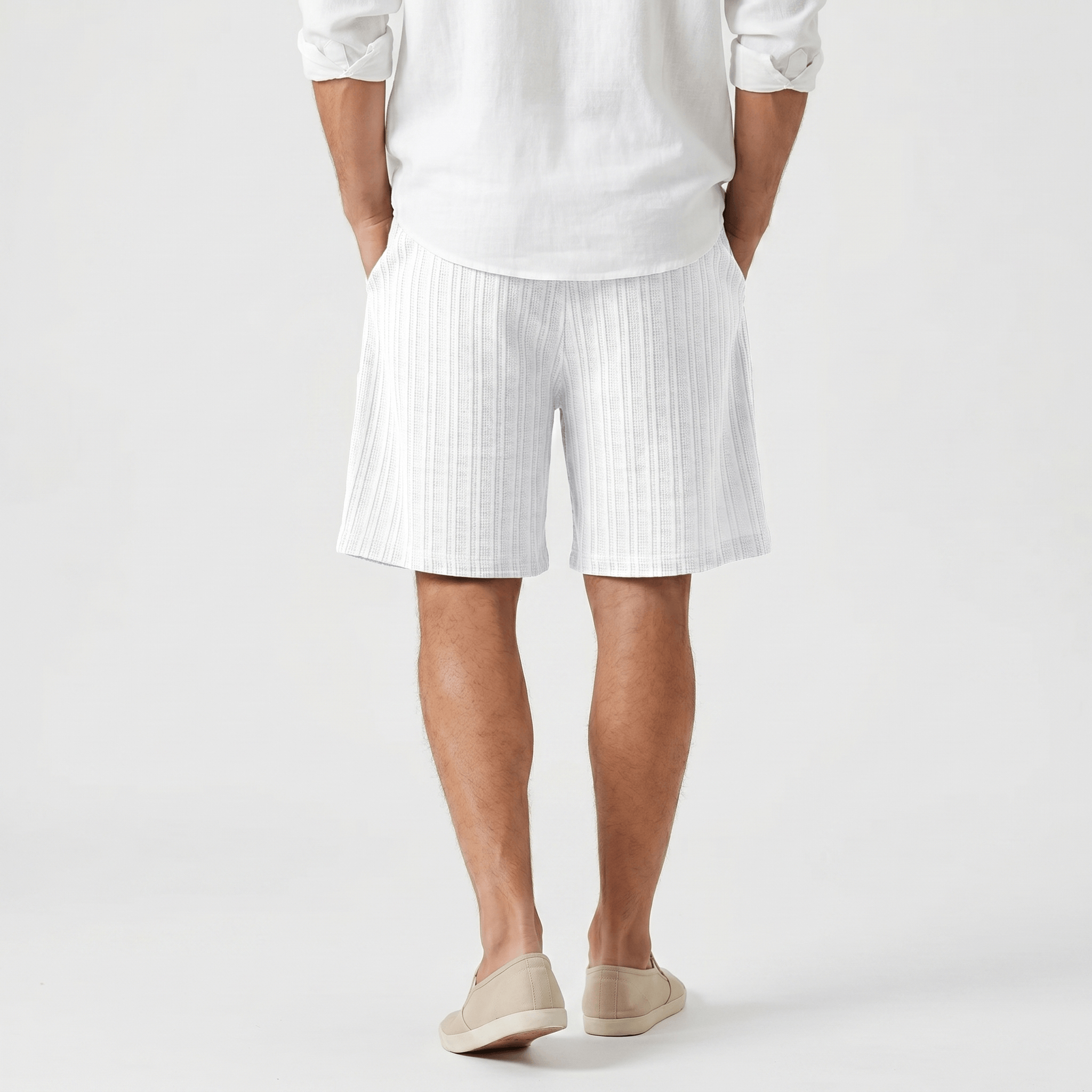William Linen Blend Shorts – Drawstring Breathable Relaxed Beach Bottoms