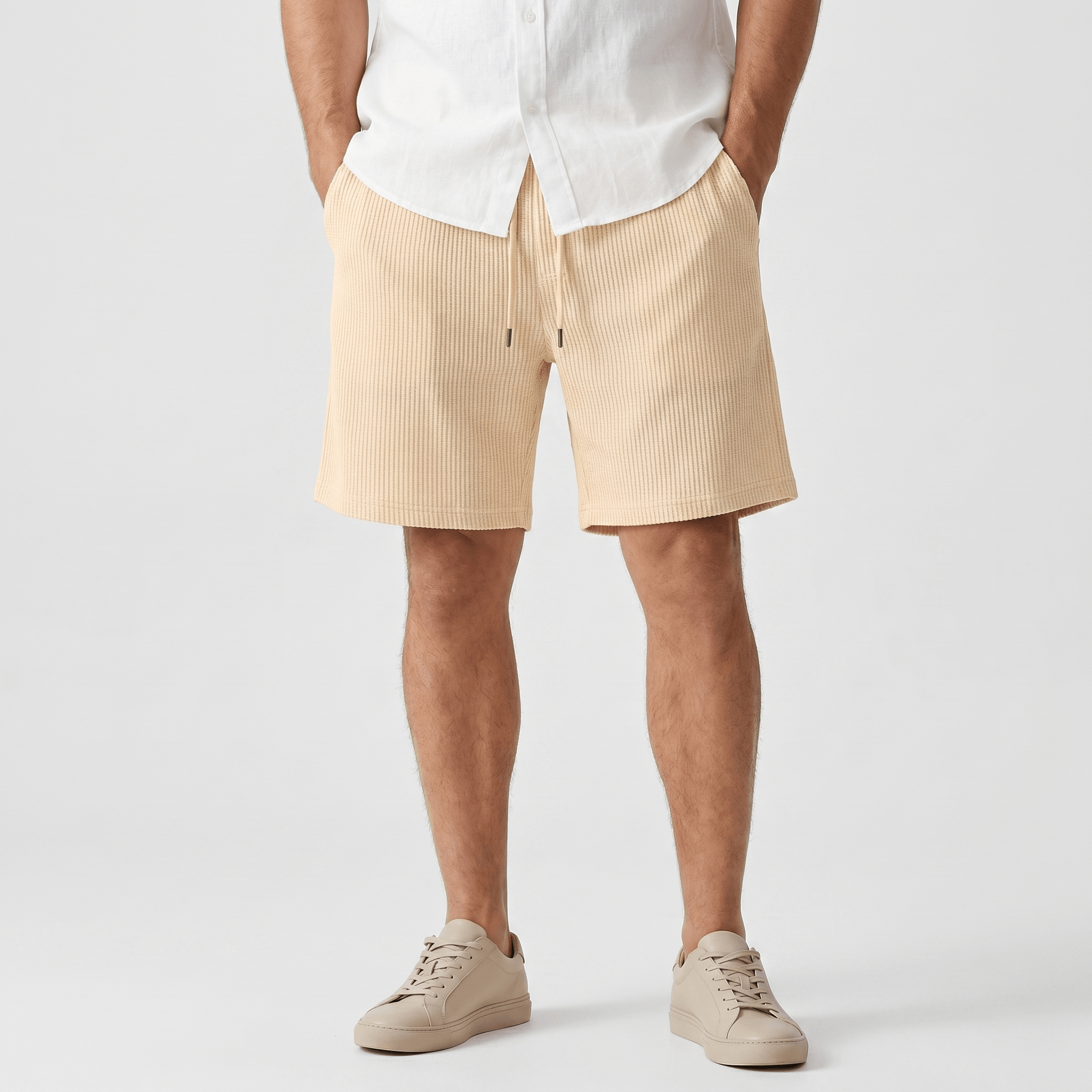 William Linen Blend Shorts – Drawstring Breathable Relaxed Beach Bottoms