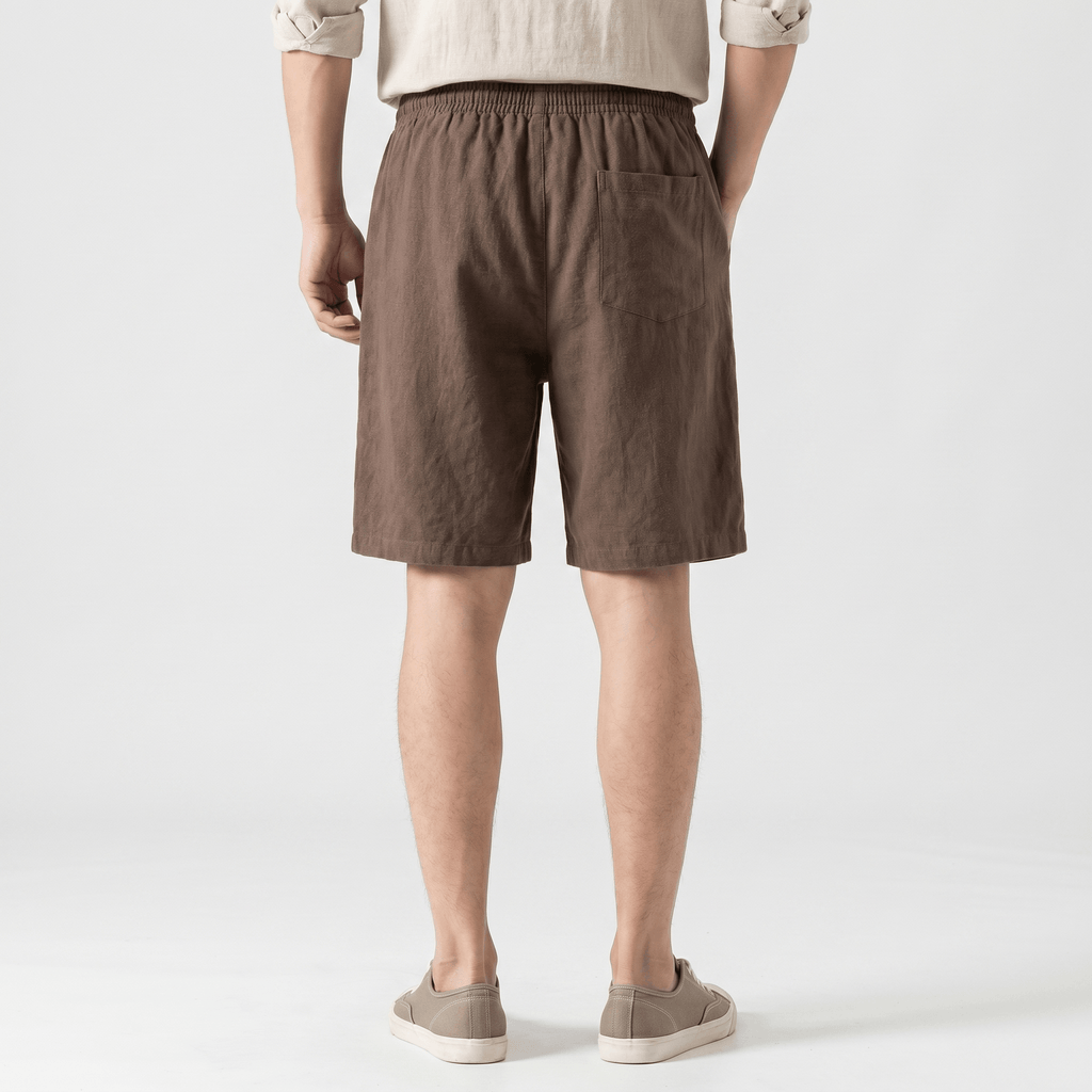 Samuel Organic Cotton Linen Shorts – Drawstring Minimalist Relaxed Summer Bottoms