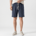 Samuel Organic Cotton Linen Shorts – Drawstring Minimalist Relaxed Summer Bottoms