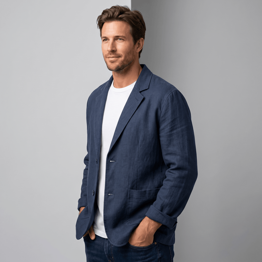 Zoren Lightweight Linen Blazer – Relaxed Summer Layering Overshirt