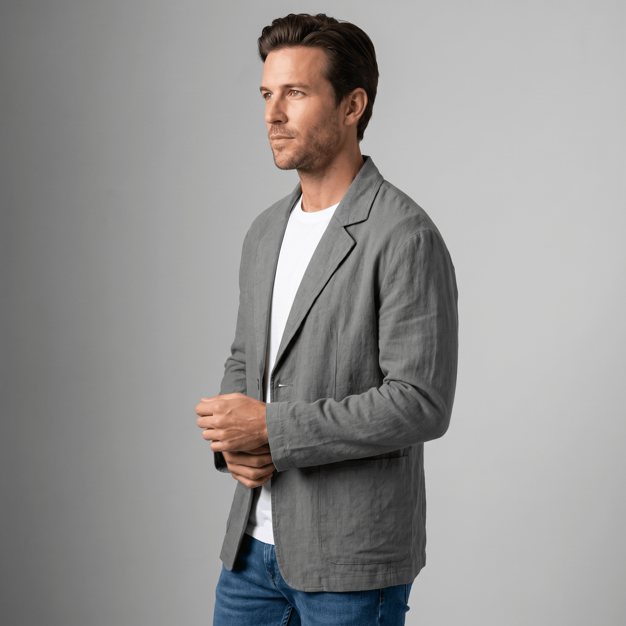 Zoren Lightweight Linen Blazer – Relaxed Summer Layering Overshirt
