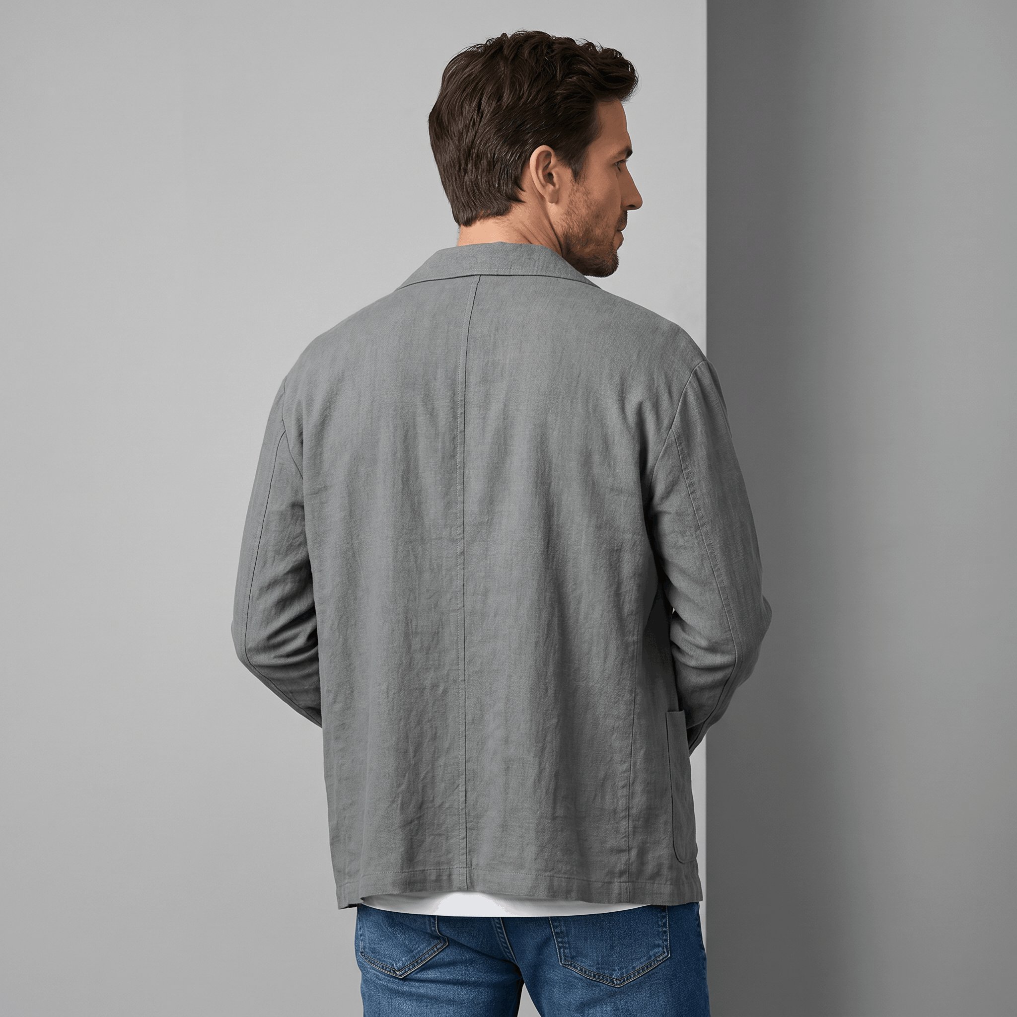 Zoren Lightweight Linen Blazer – Relaxed Summer Layering Overshirt