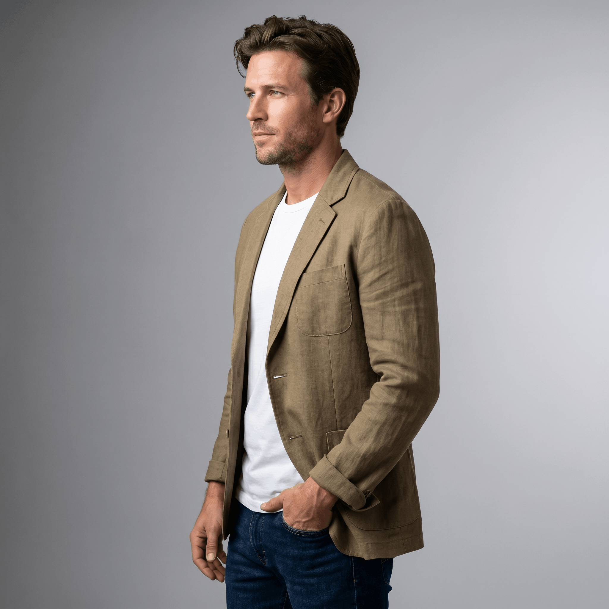 Zoren Lightweight Linen Blazer – Relaxed Summer Layering Overshirt