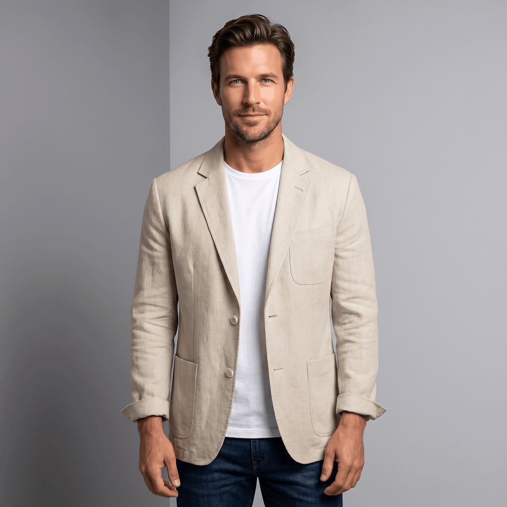 Zoren Lightweight Linen Blazer – Relaxed Summer Layering Overshirt