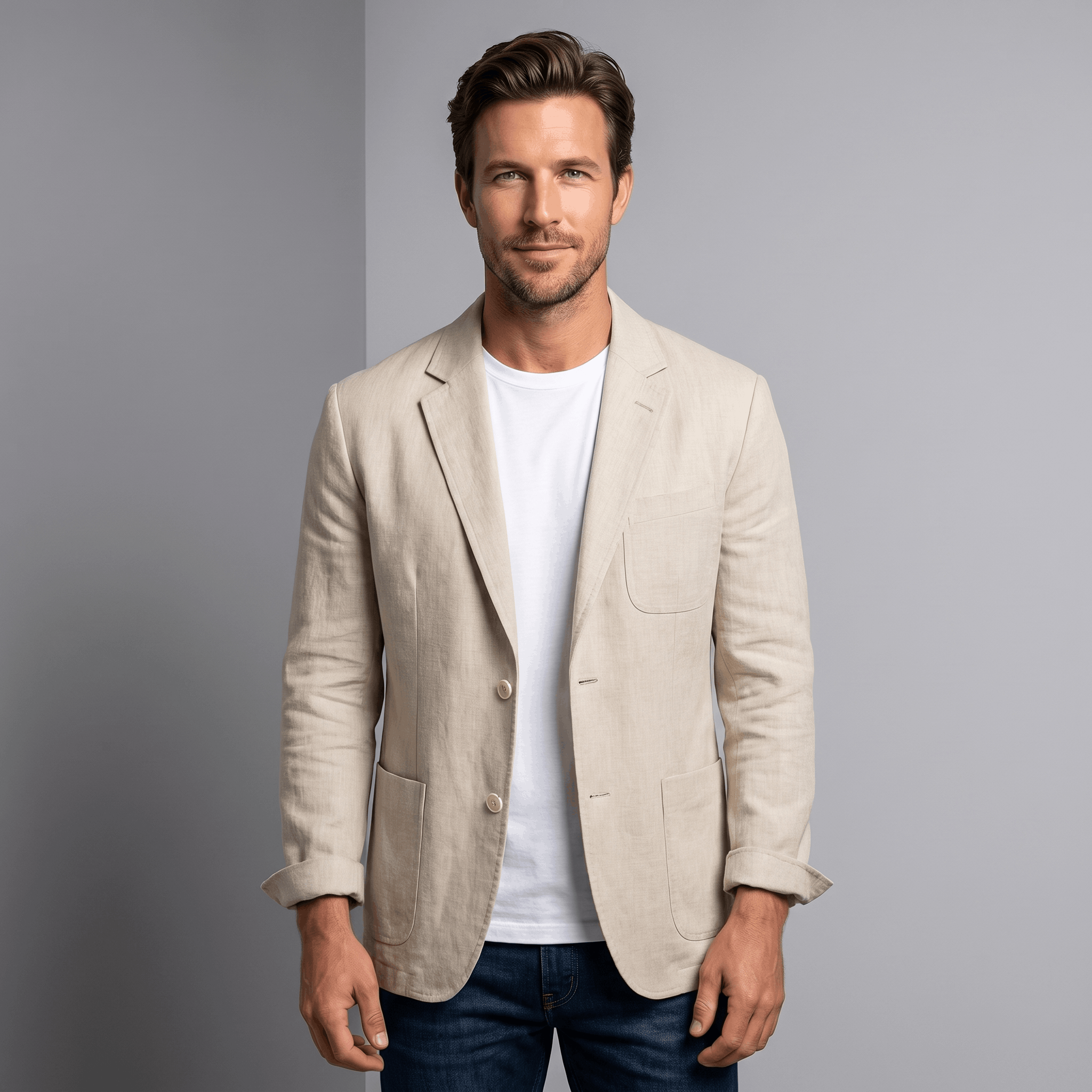Zoren Lightweight Linen Blazer – Relaxed Summer Layering Overshirt
