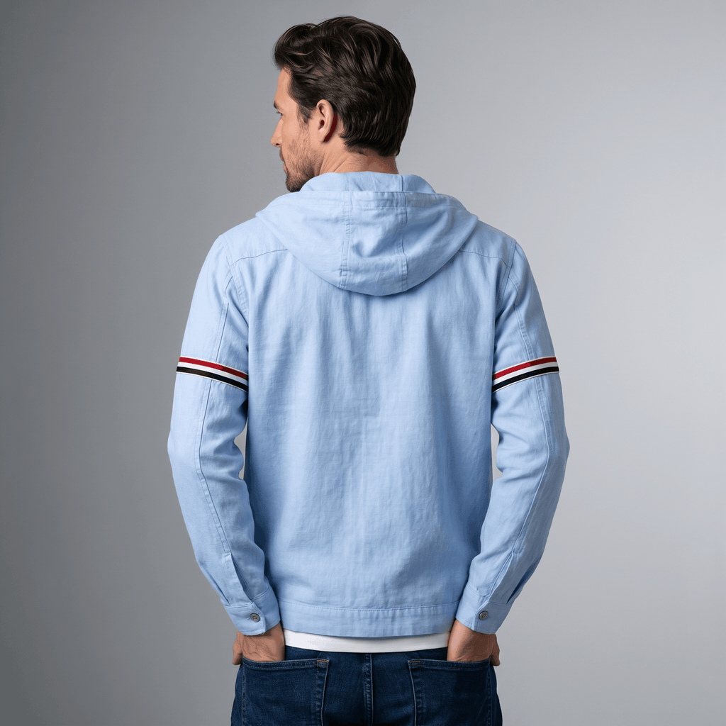Conrad Hooded Linen Jacket — Lightweight Tailored Fit Layering Piece