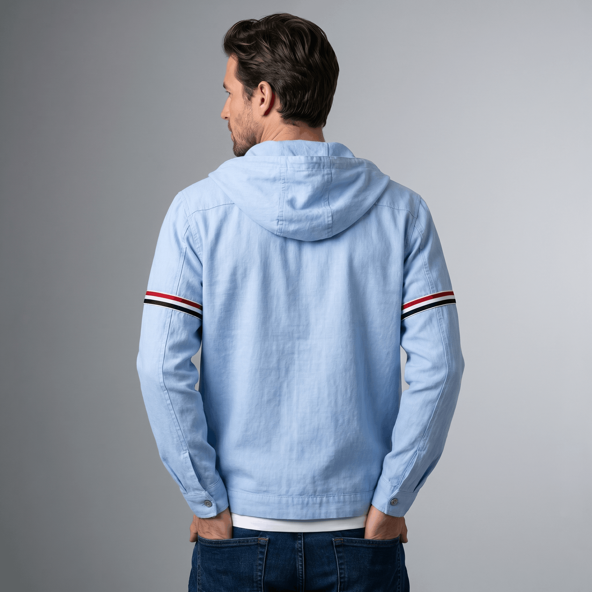 Conrad Hooded Linen Jacket — Lightweight Tailored Fit Layering Piece