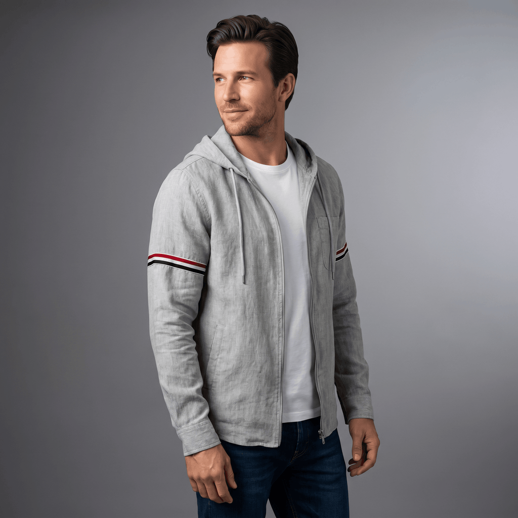 Conrad Hooded Linen Jacket — Lightweight Tailored Fit Layering Piece
