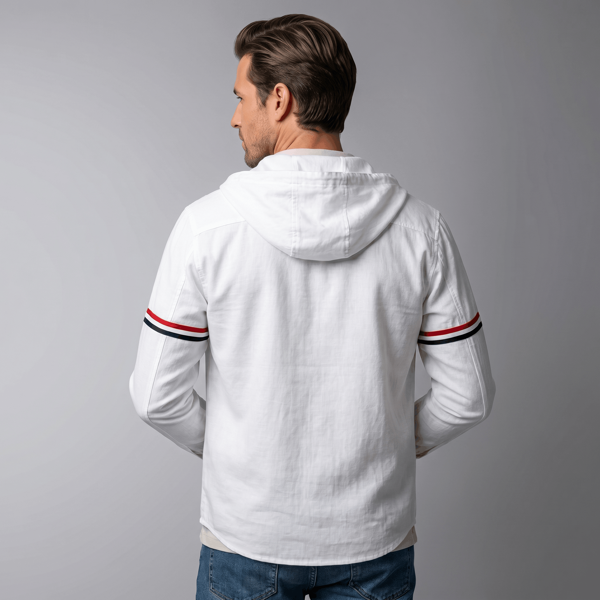 Conrad Hooded Linen Jacket — Lightweight Tailored Fit Layering Piece