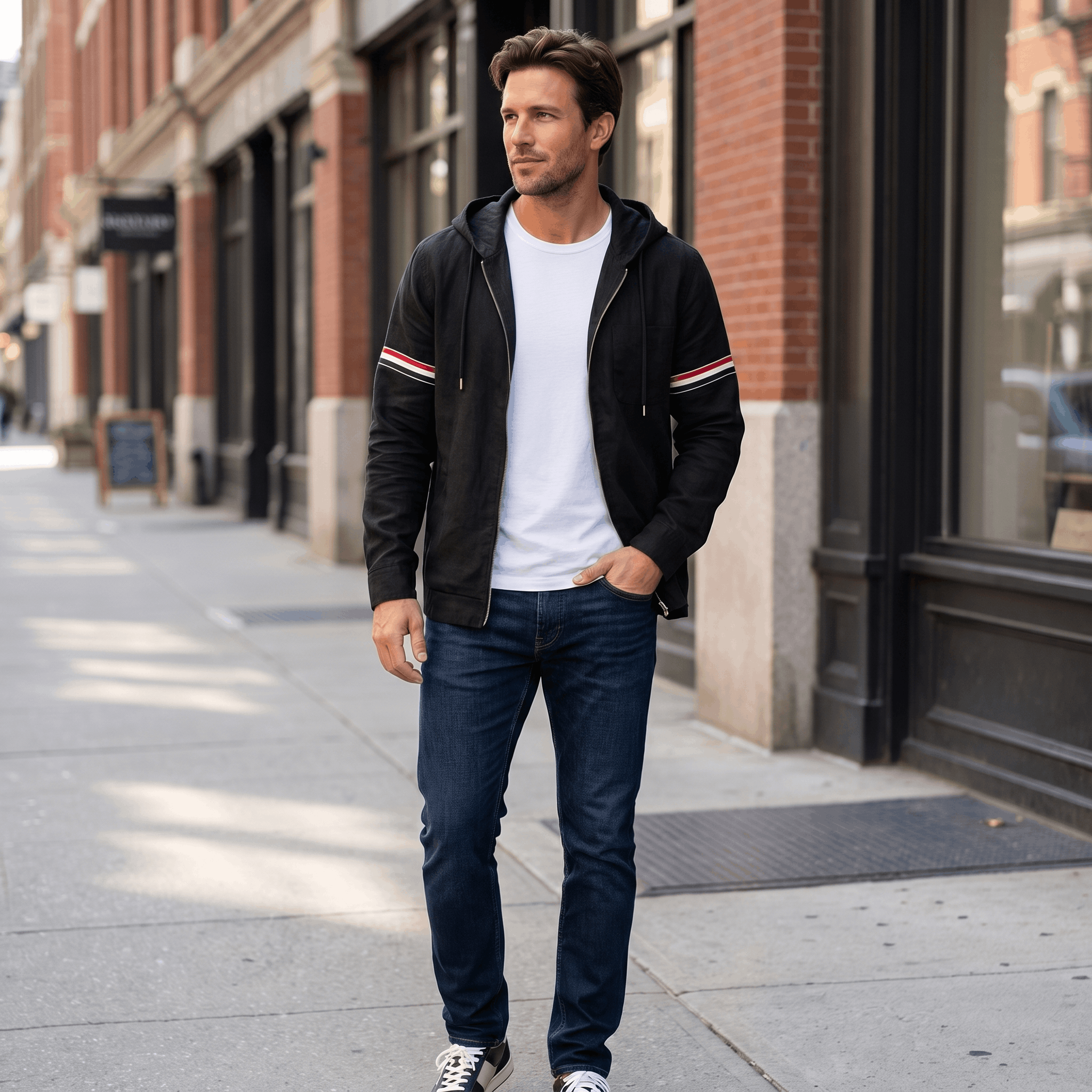Conrad Hooded Linen Jacket — Lightweight Tailored Fit Layering Piece
