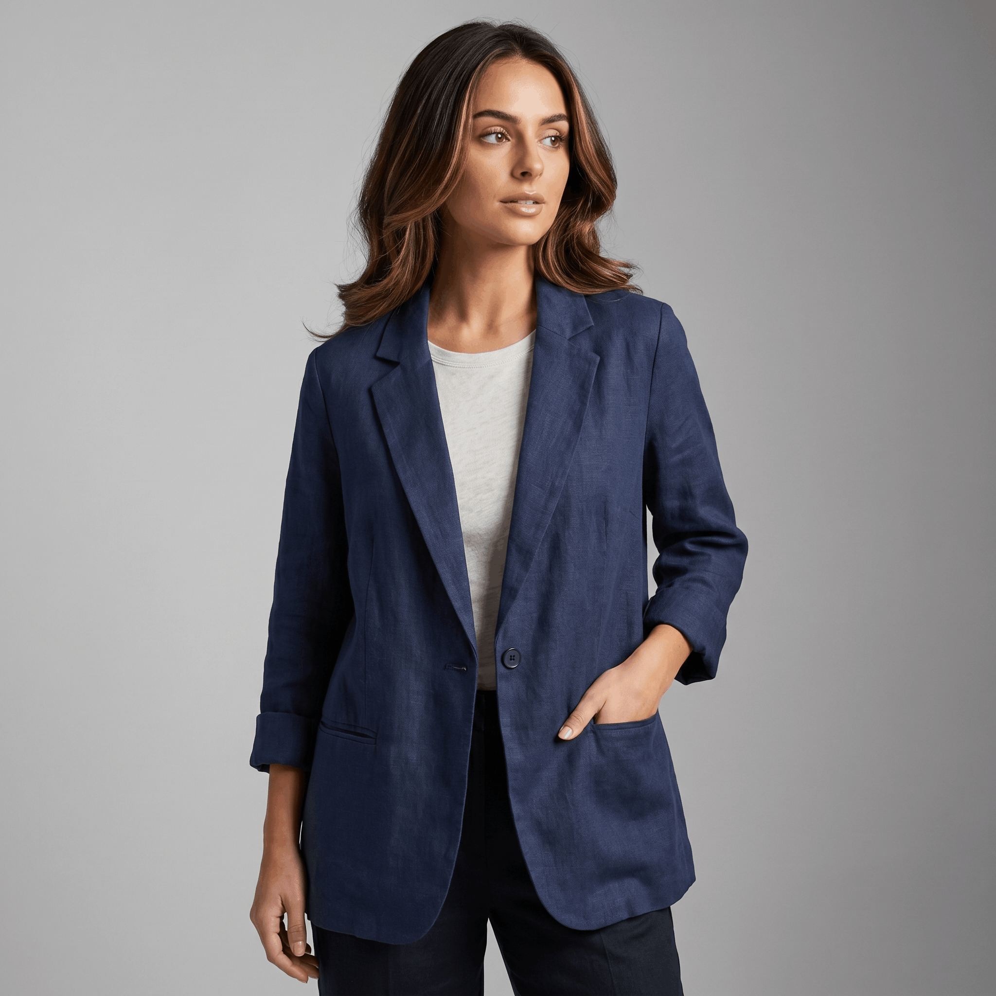 Imee Tailored Linen Blazer — Lightweight Relaxed Summer Layering Piece