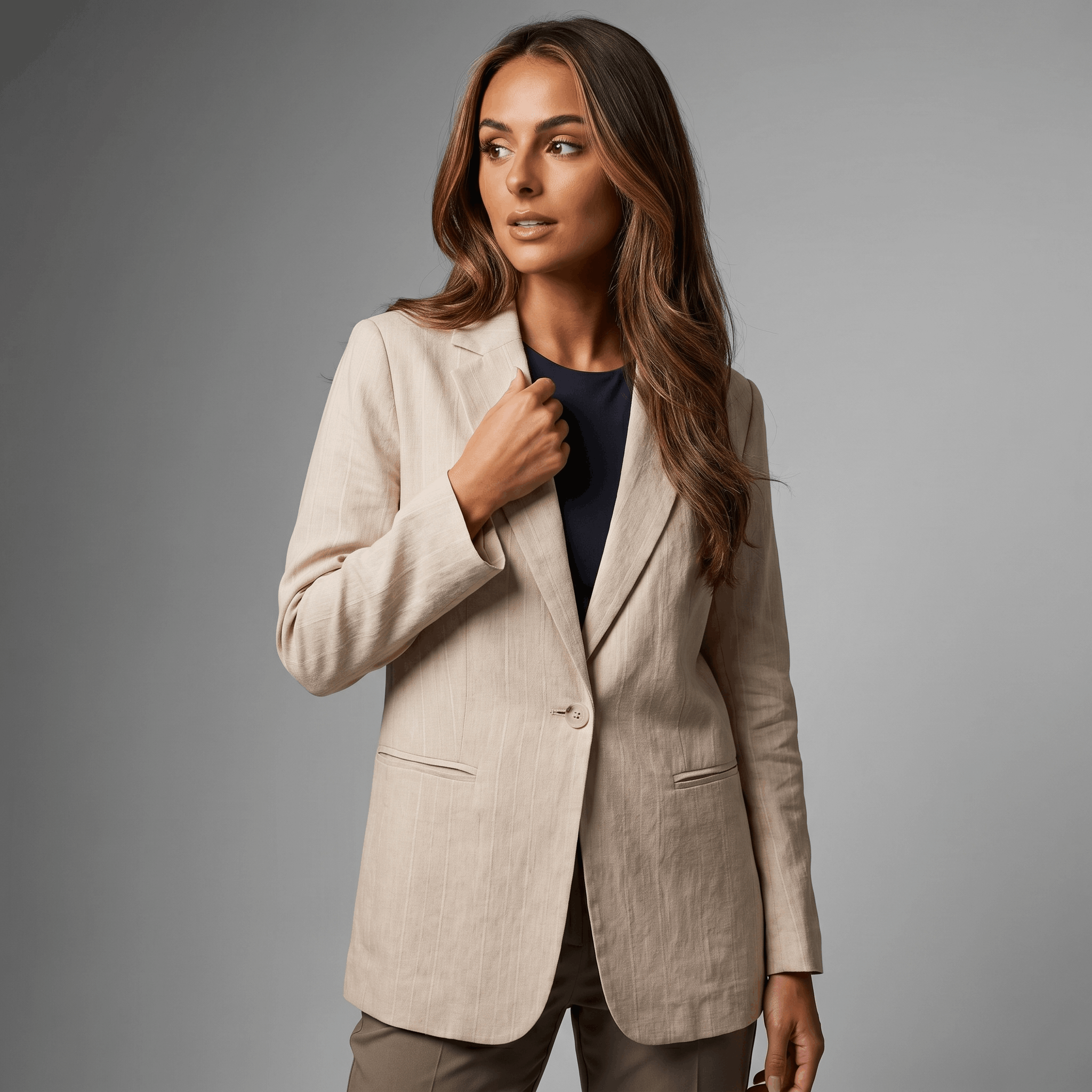 Bianca Lightweight Linen Blazer – Slim Fit Tailored Summer Jacket