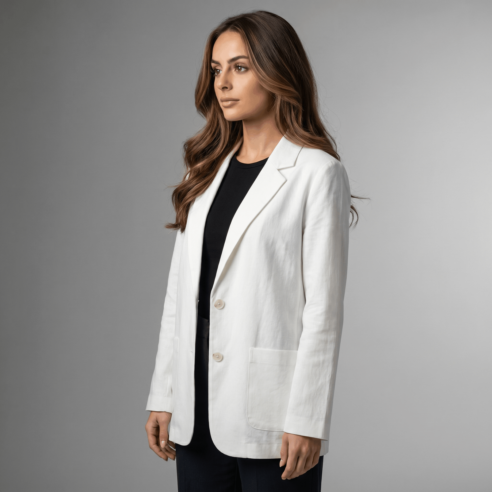 Megan Lightweight Linen Blazer – Tailored Relaxed Everyday Layering Jacket