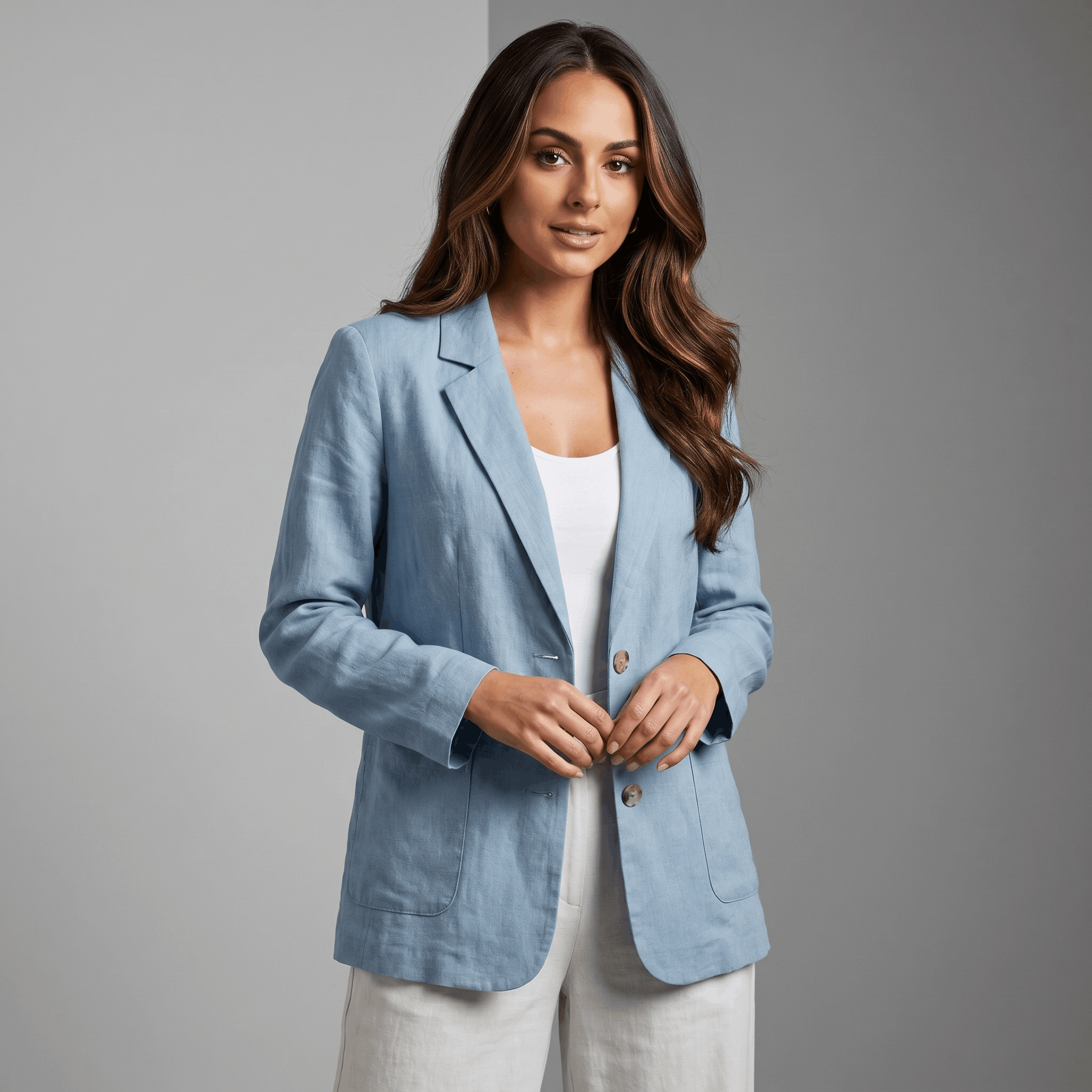 Megan Lightweight Linen Blazer – Tailored Relaxed Everyday Layering Jacket