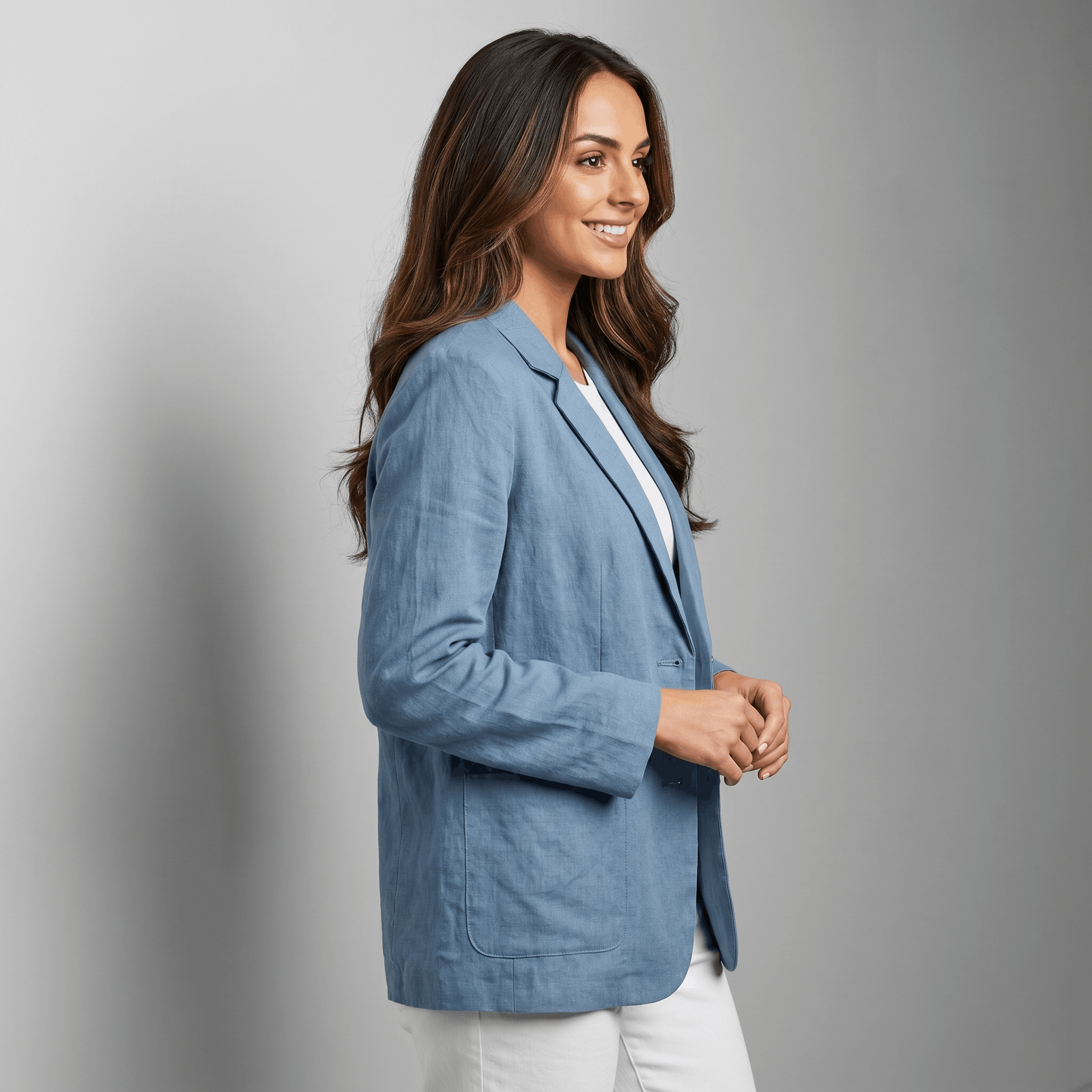 Megan Lightweight Linen Blazer – Tailored Relaxed Everyday Layering Jacket