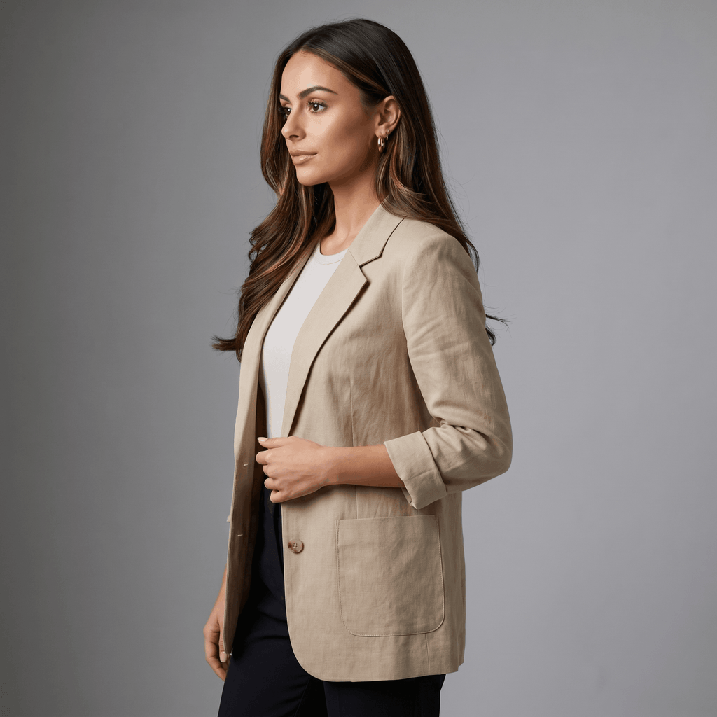 Ophelia Tailored Linen Blazer – Flattering Lightweight Layering Jacket